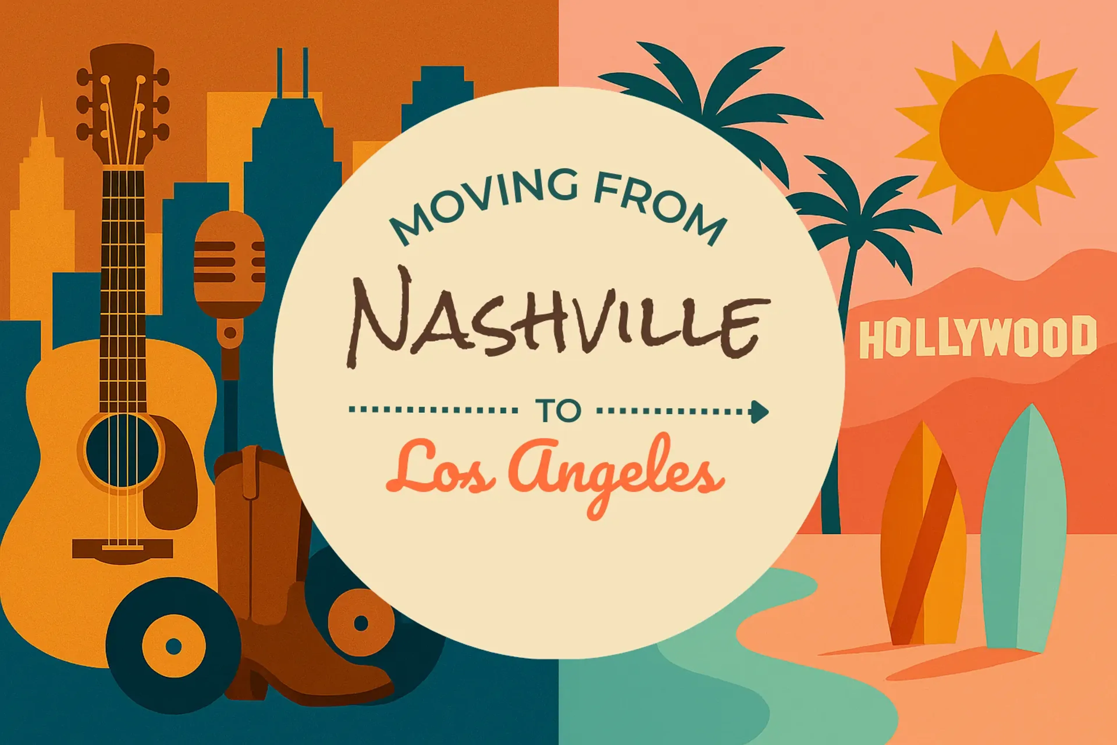 Side-by-side comparison of Nashville to Los Angeles moving companies