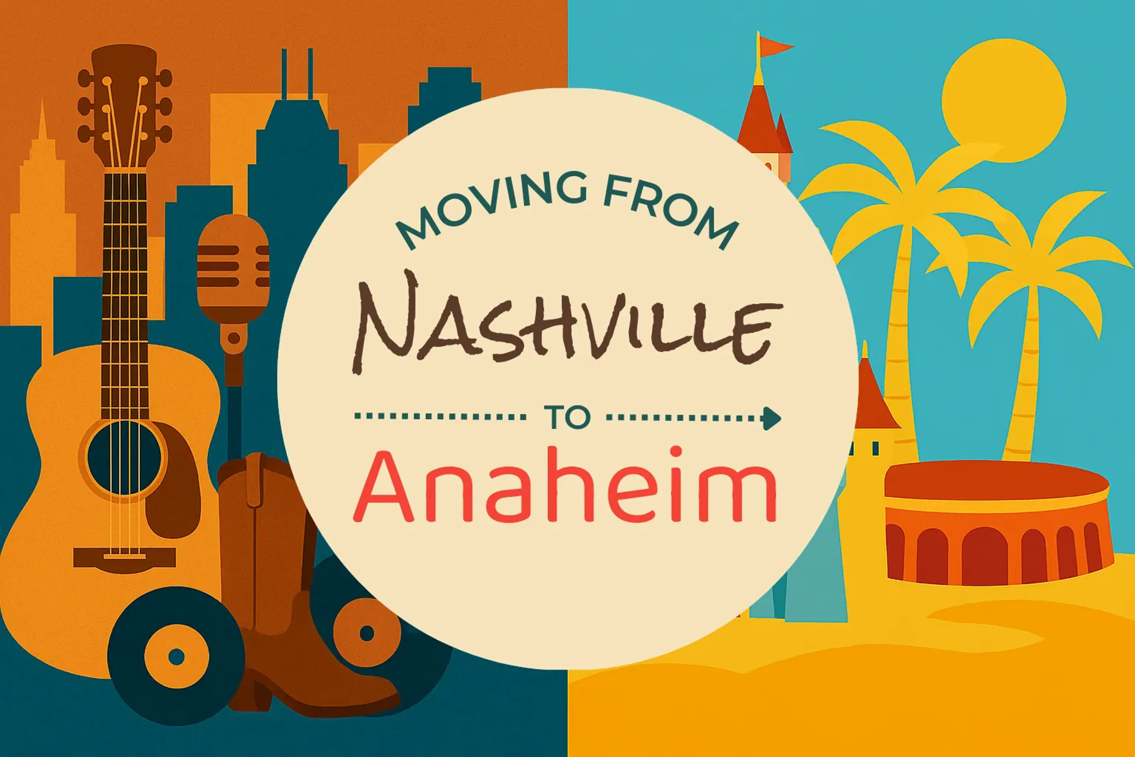 Side-by-side comparison of Nashville to Anaheim moving companies