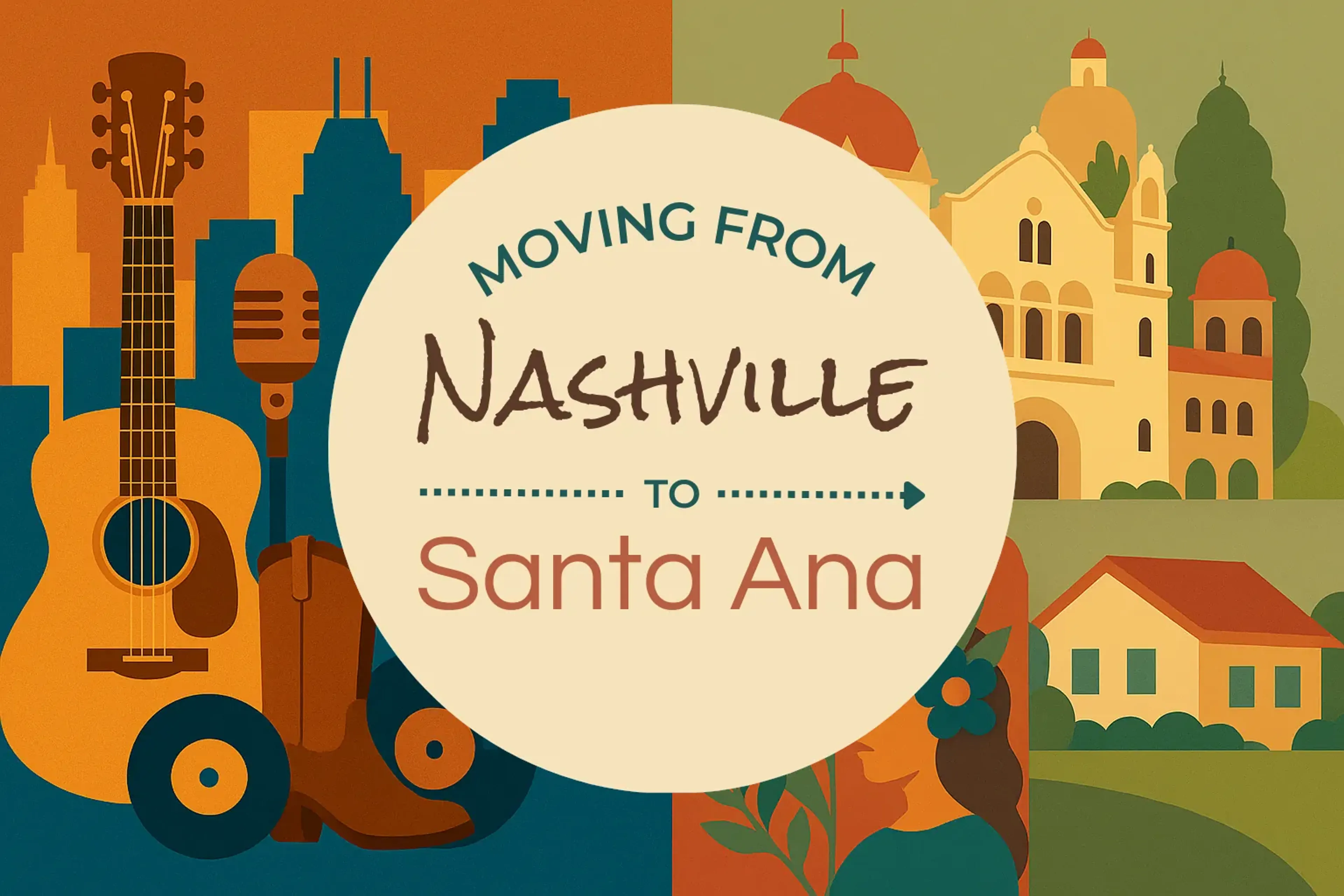 Side-by-side comparison of Nashville to Santa Ana moving companies