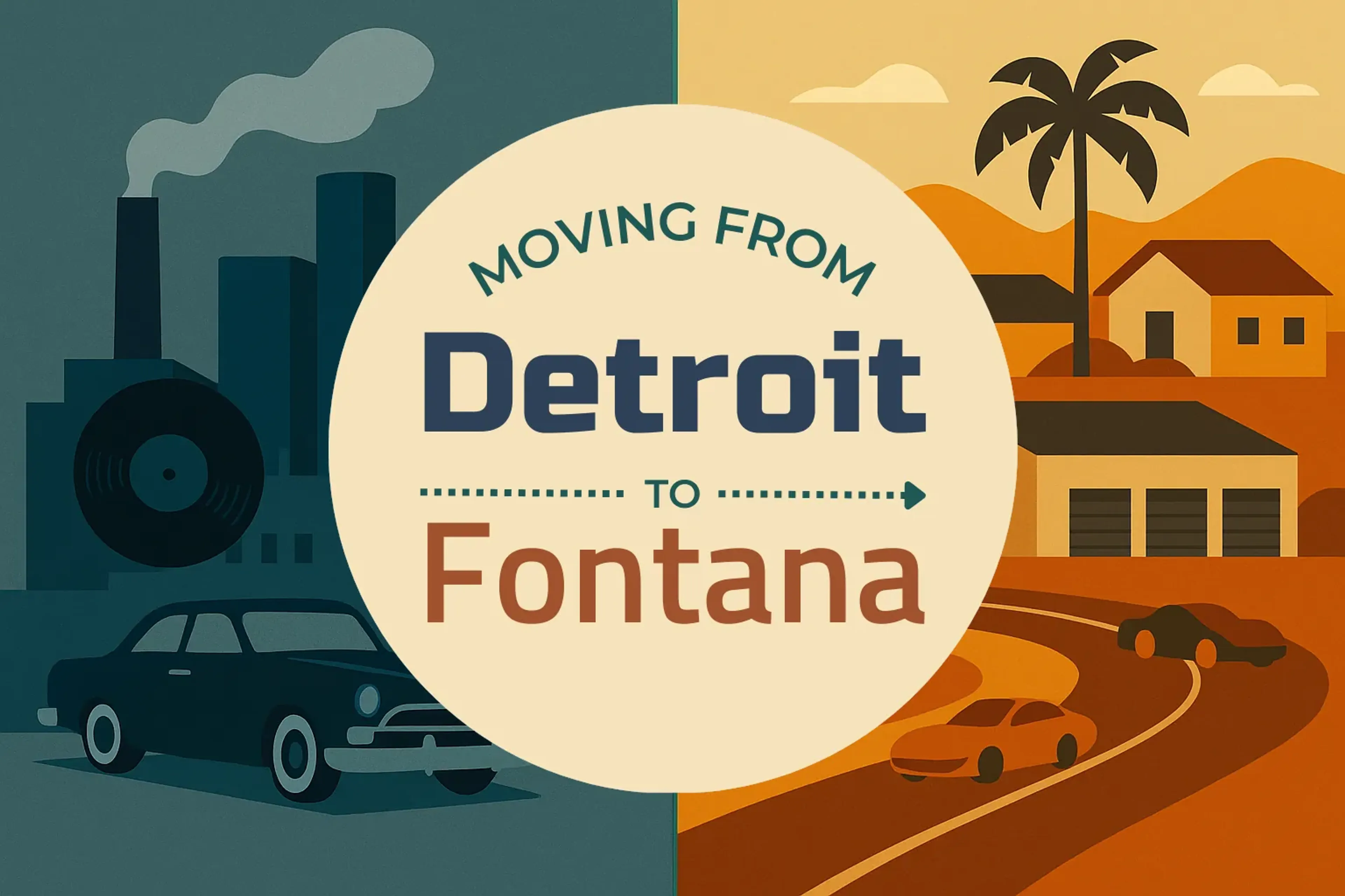 Side-by-side comparison of Detroit to Fontana moving companies