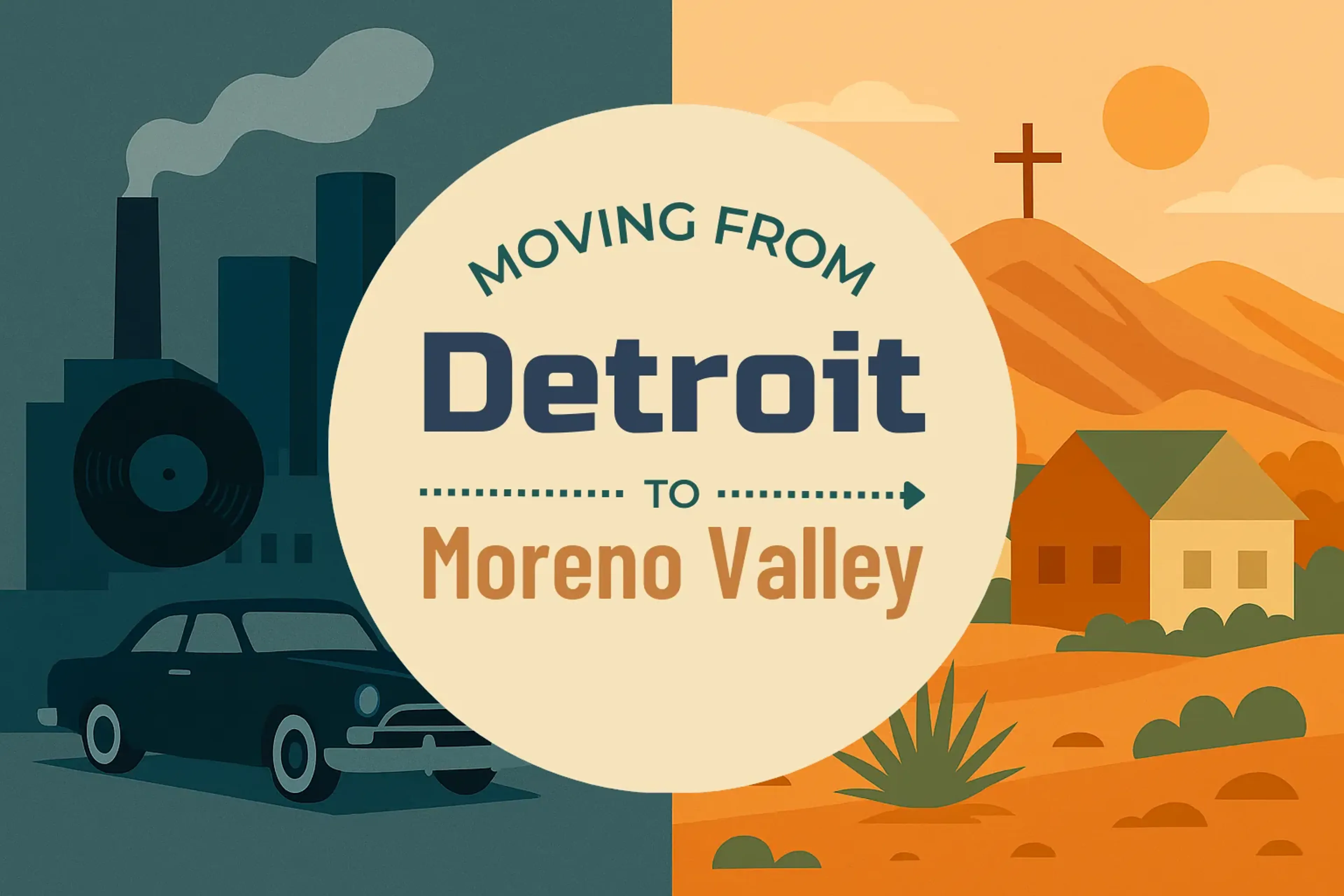 Side-by-side comparison of Detroit to Moreno Valley moving companies