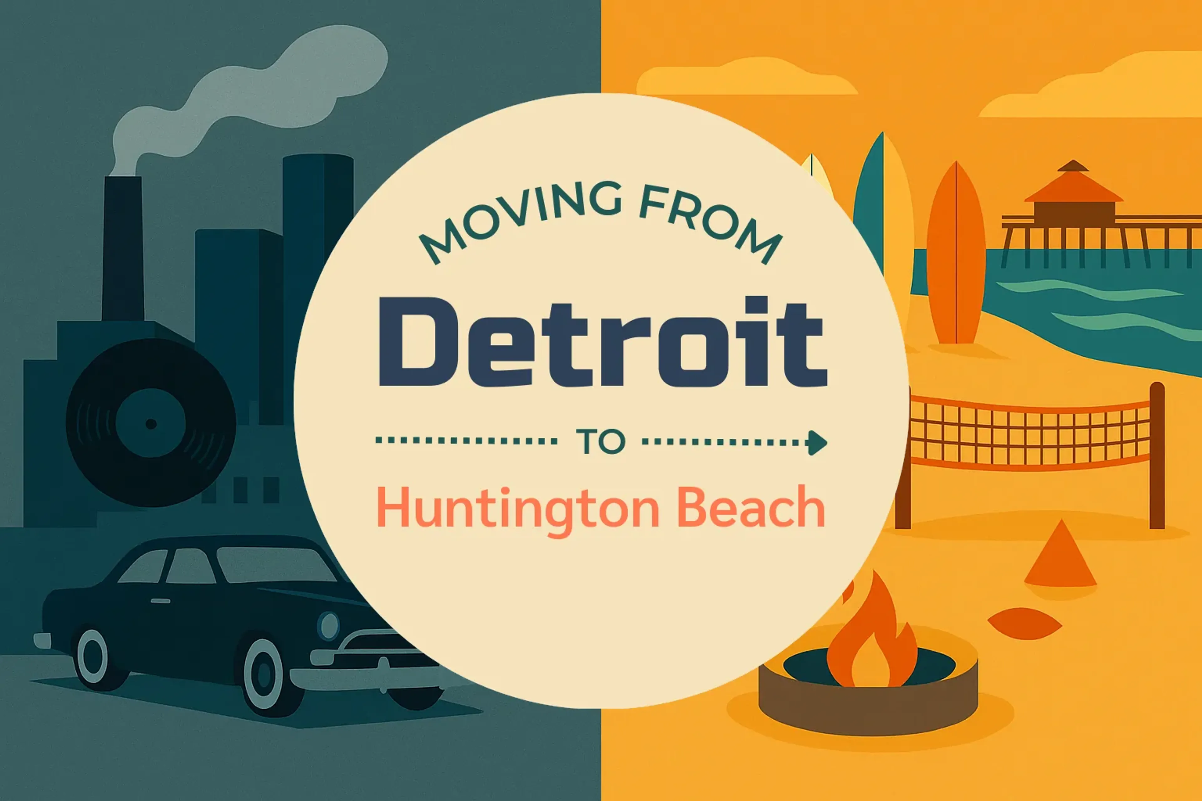 Side-by-side comparison of Detroit to Huntington Beach moving companies