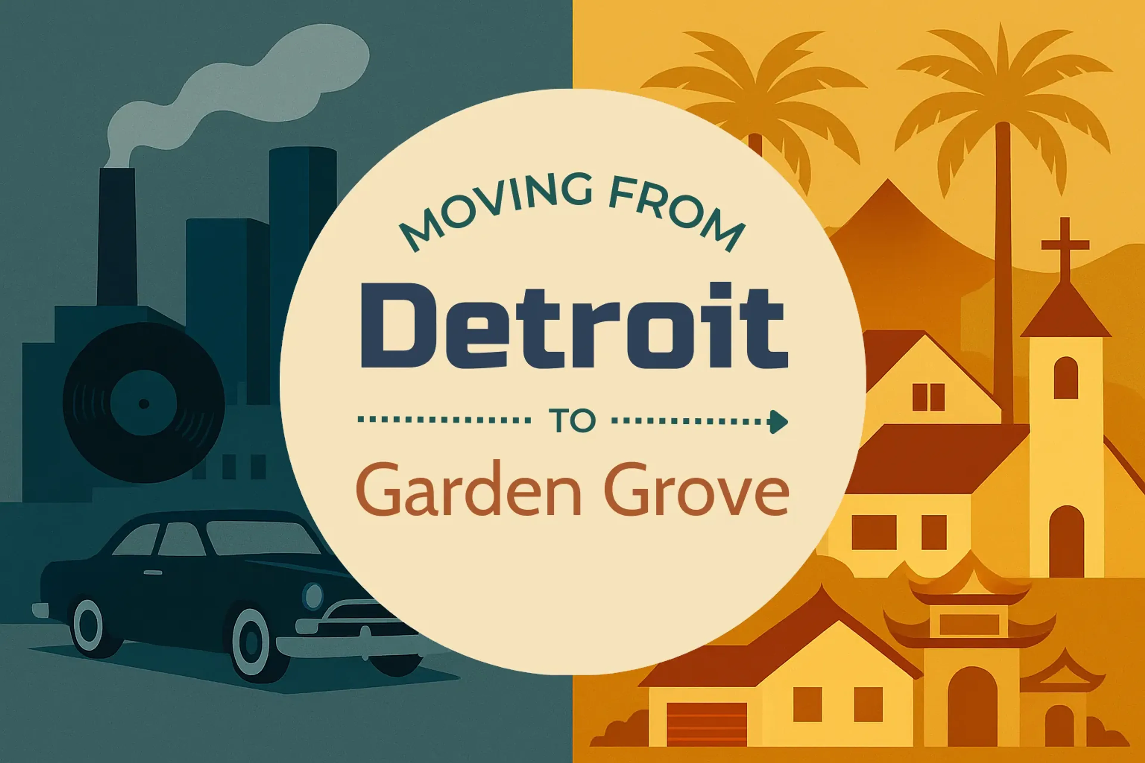 Side-by-side comparison of Detroit to Garden Grove moving companies