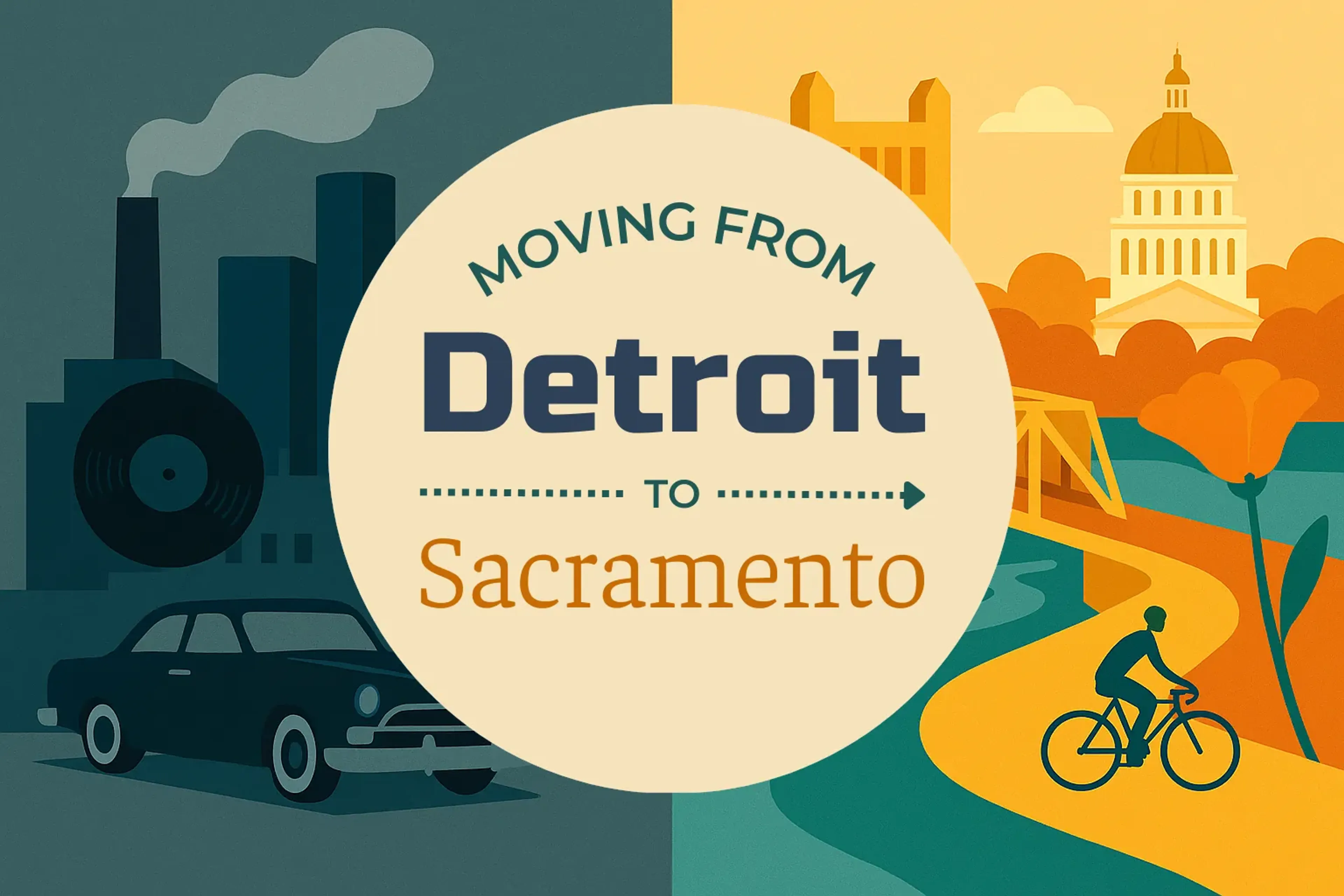 Side-by-side comparison of Detroit to Sacramento moving companies
