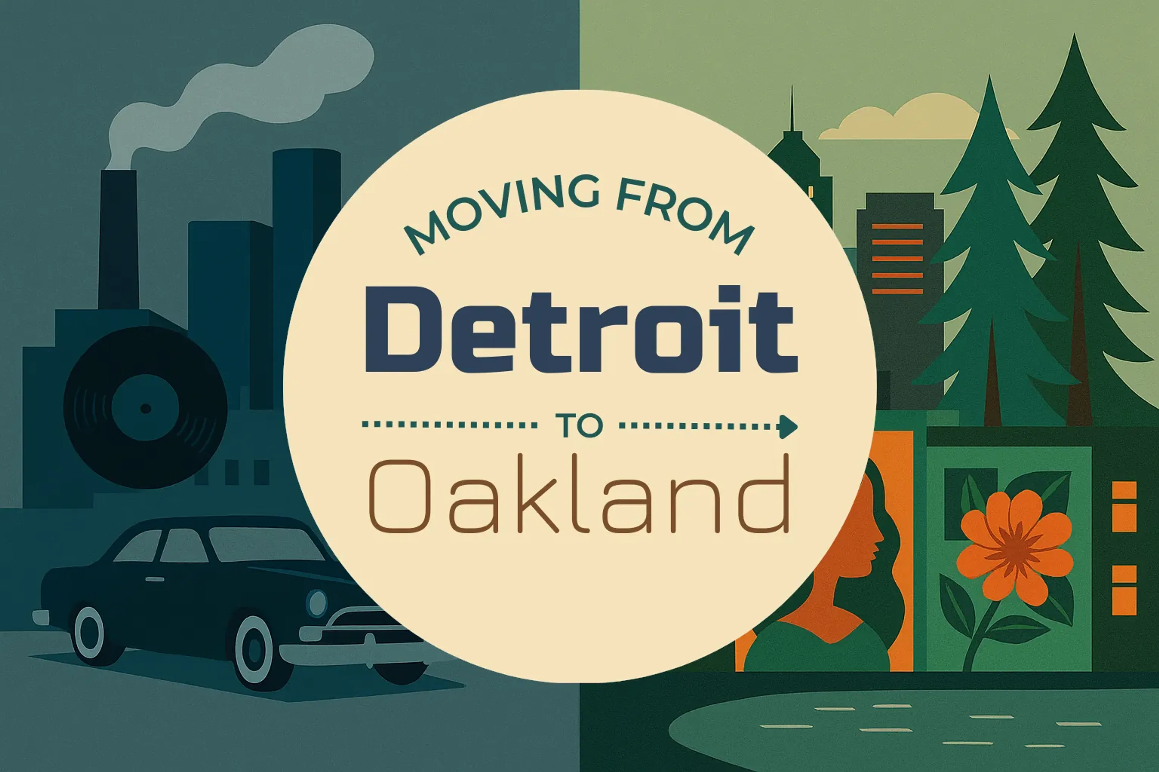 Side-by-side comparison of Detroit to Oakland moving companies