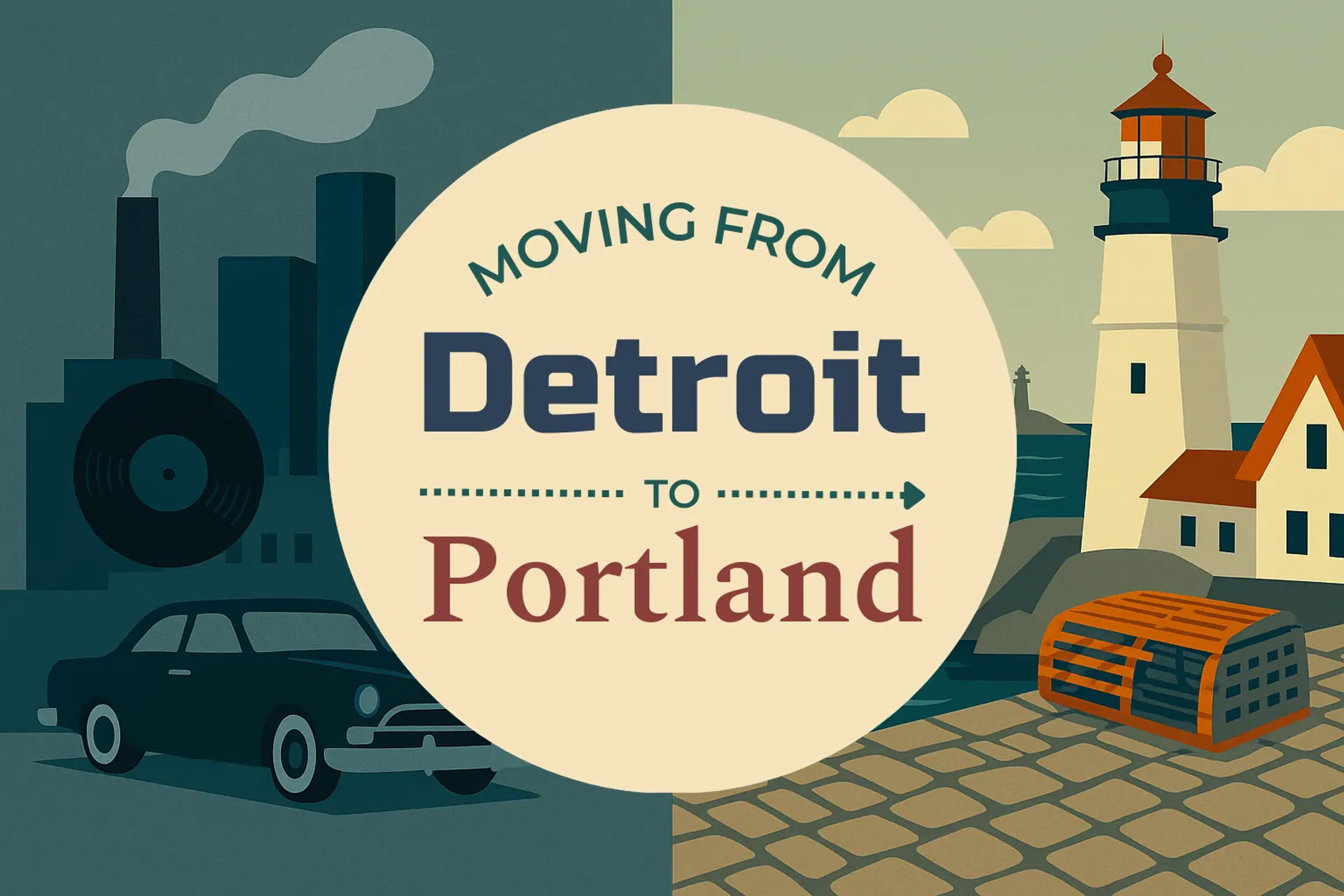 Side-by-side comparison of Detroit to Portland moving companies