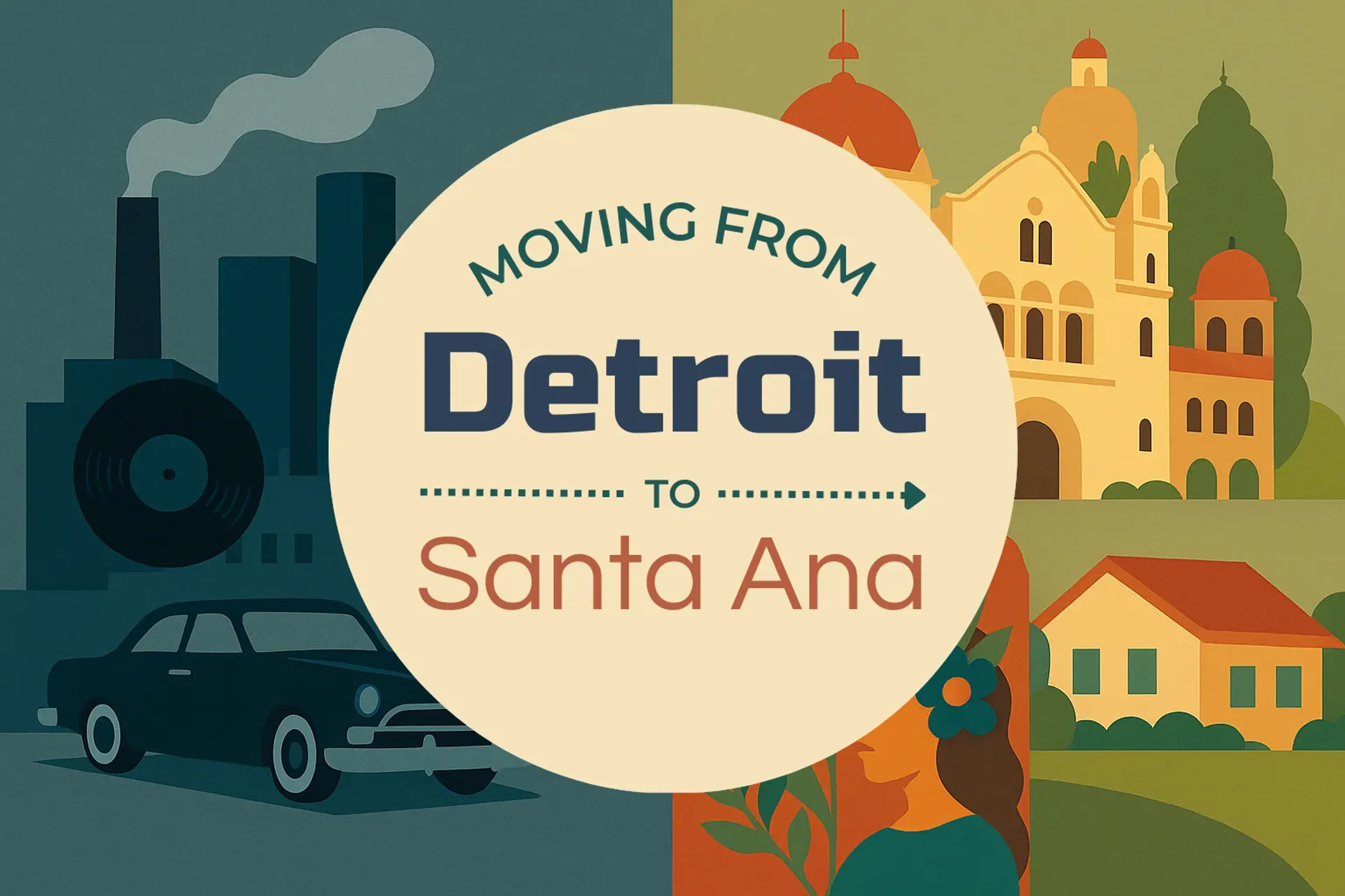 Side-by-side comparison of Detroit to Santa Ana moving companies