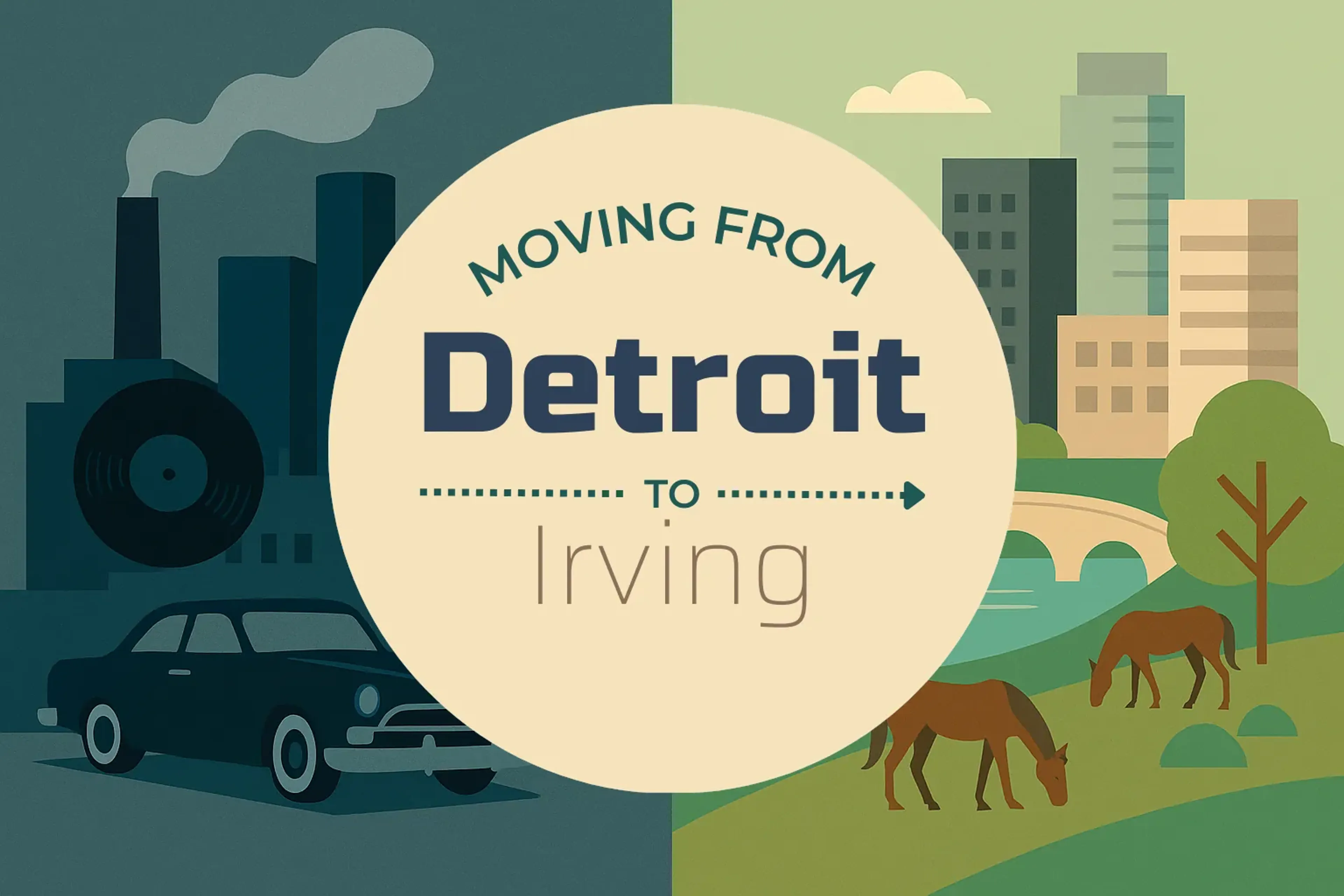 Side-by-side comparison of Detroit to Irving moving companies