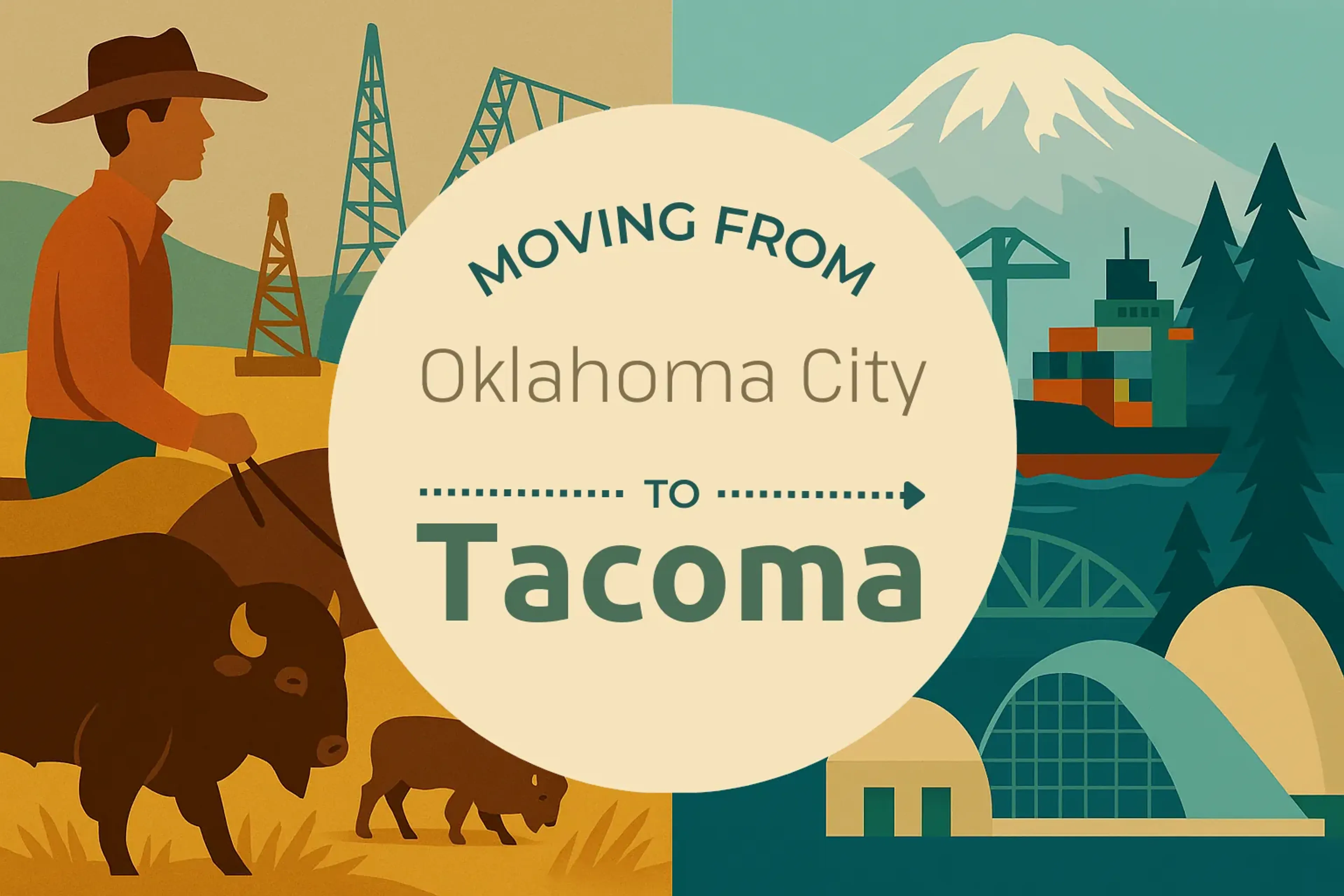 Side-by-side comparison of Oklahoma City to Tacoma moving companies