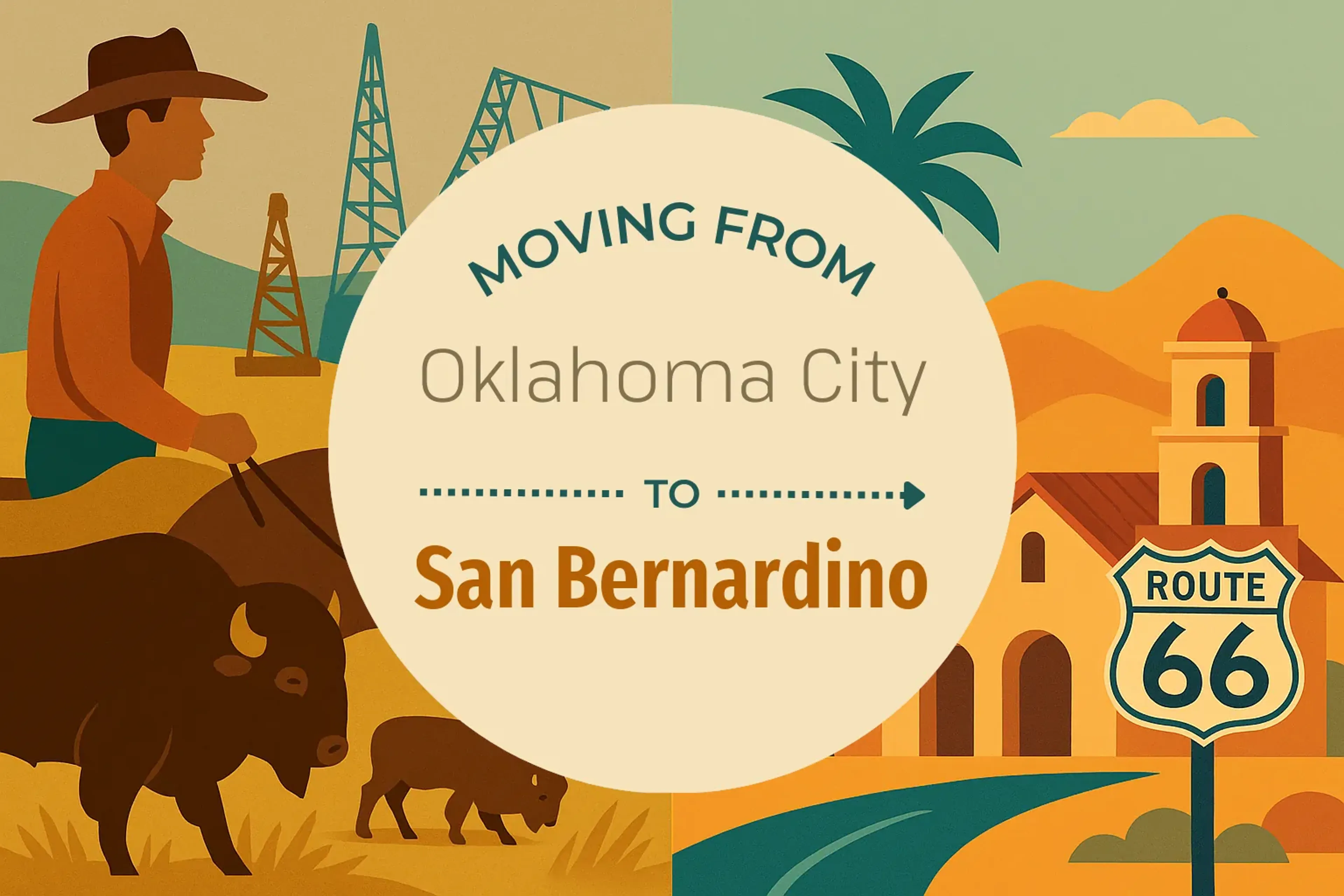 Side-by-side comparison of Oklahoma City to San Bernardino moving companies