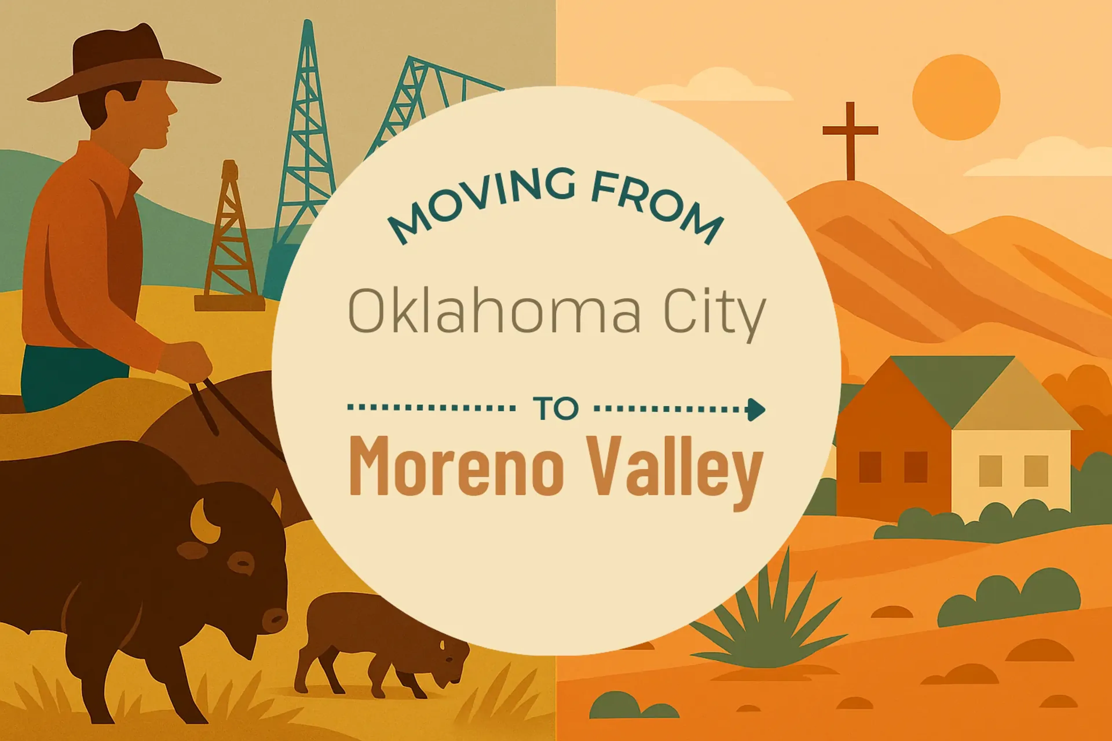 Side-by-side comparison of Oklahoma City to Moreno Valley moving companies