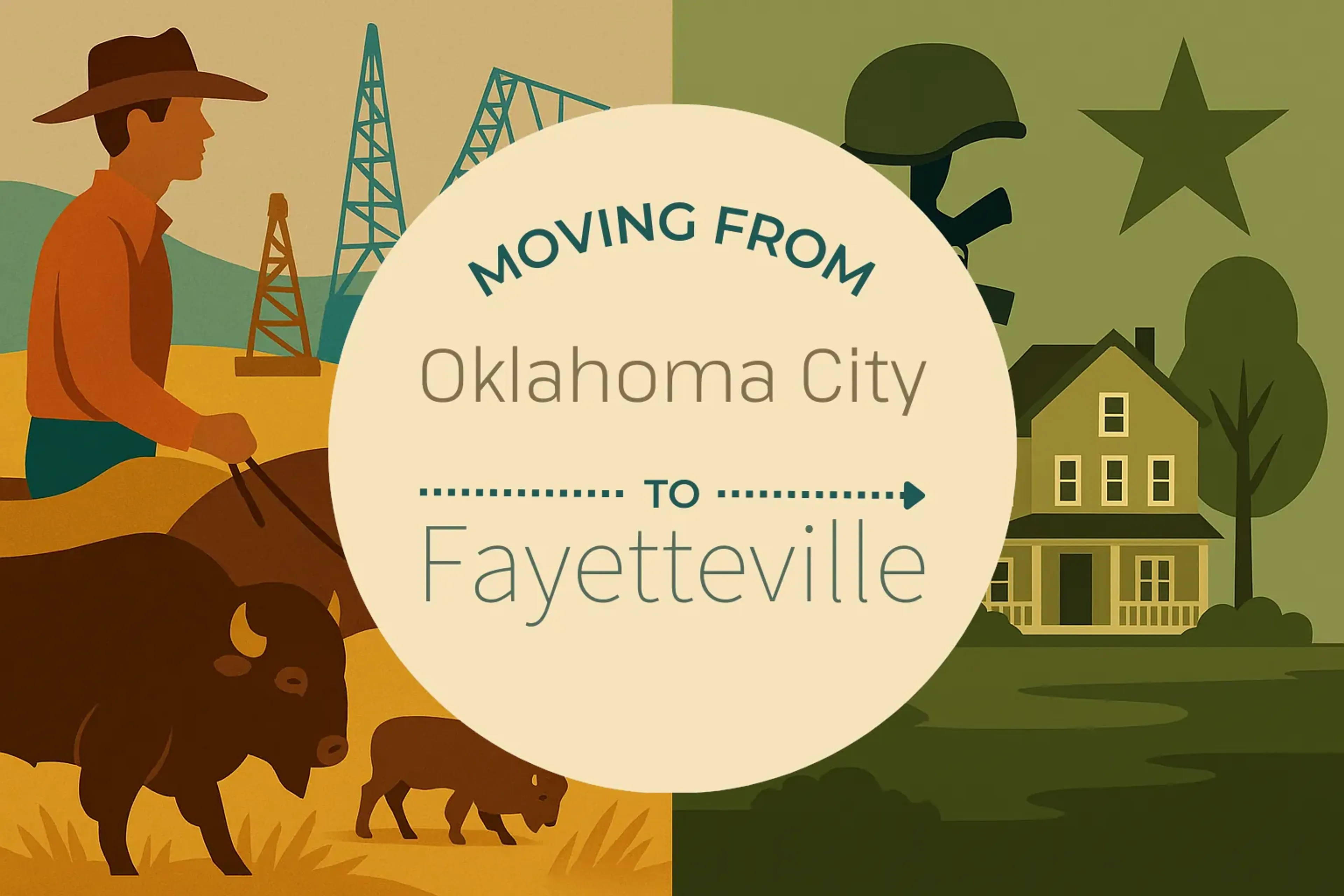 Side-by-side comparison of Oklahoma City to Fayetteville moving companies