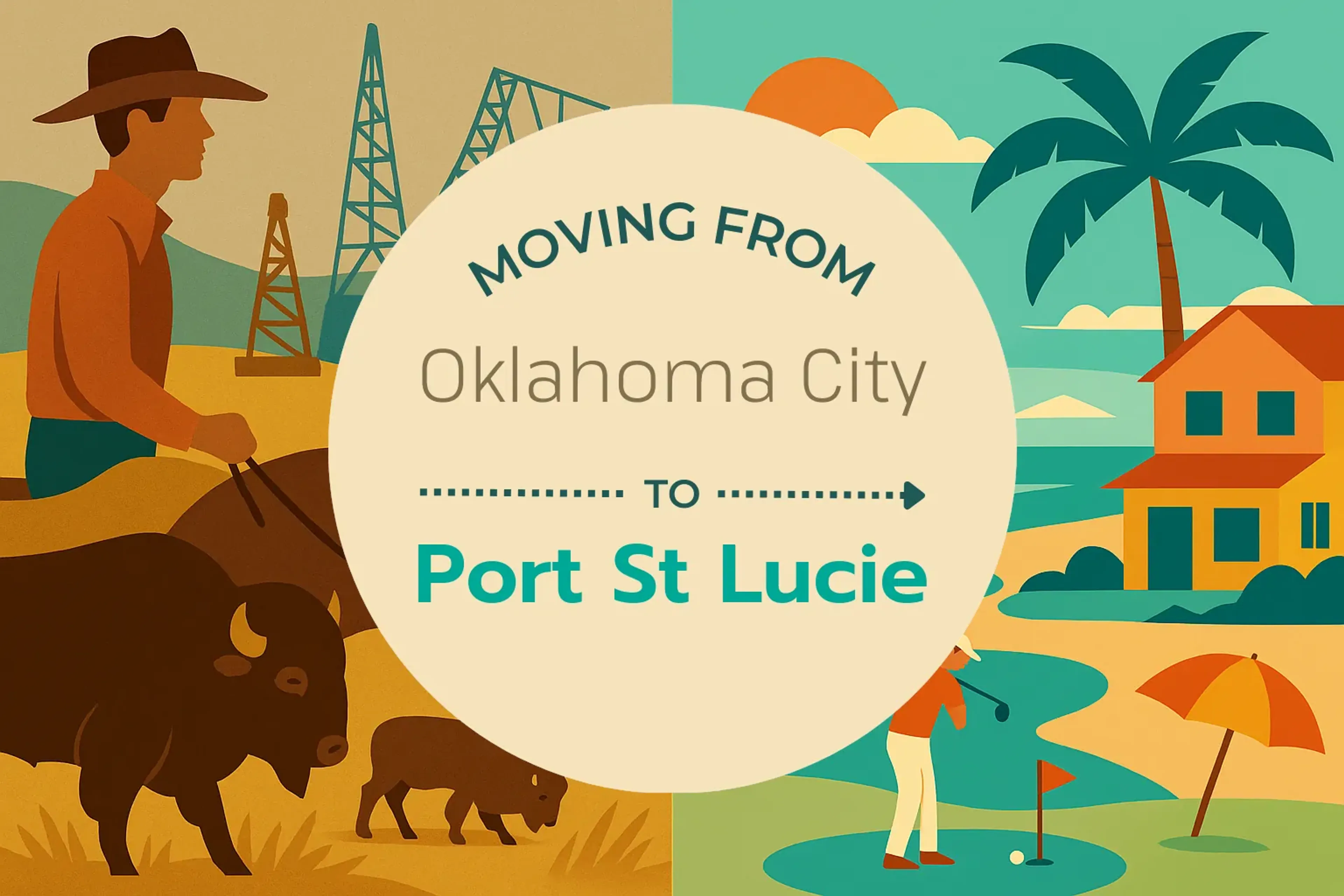 Side-by-side comparison of Oklahoma City to Port St. Lucie moving companies