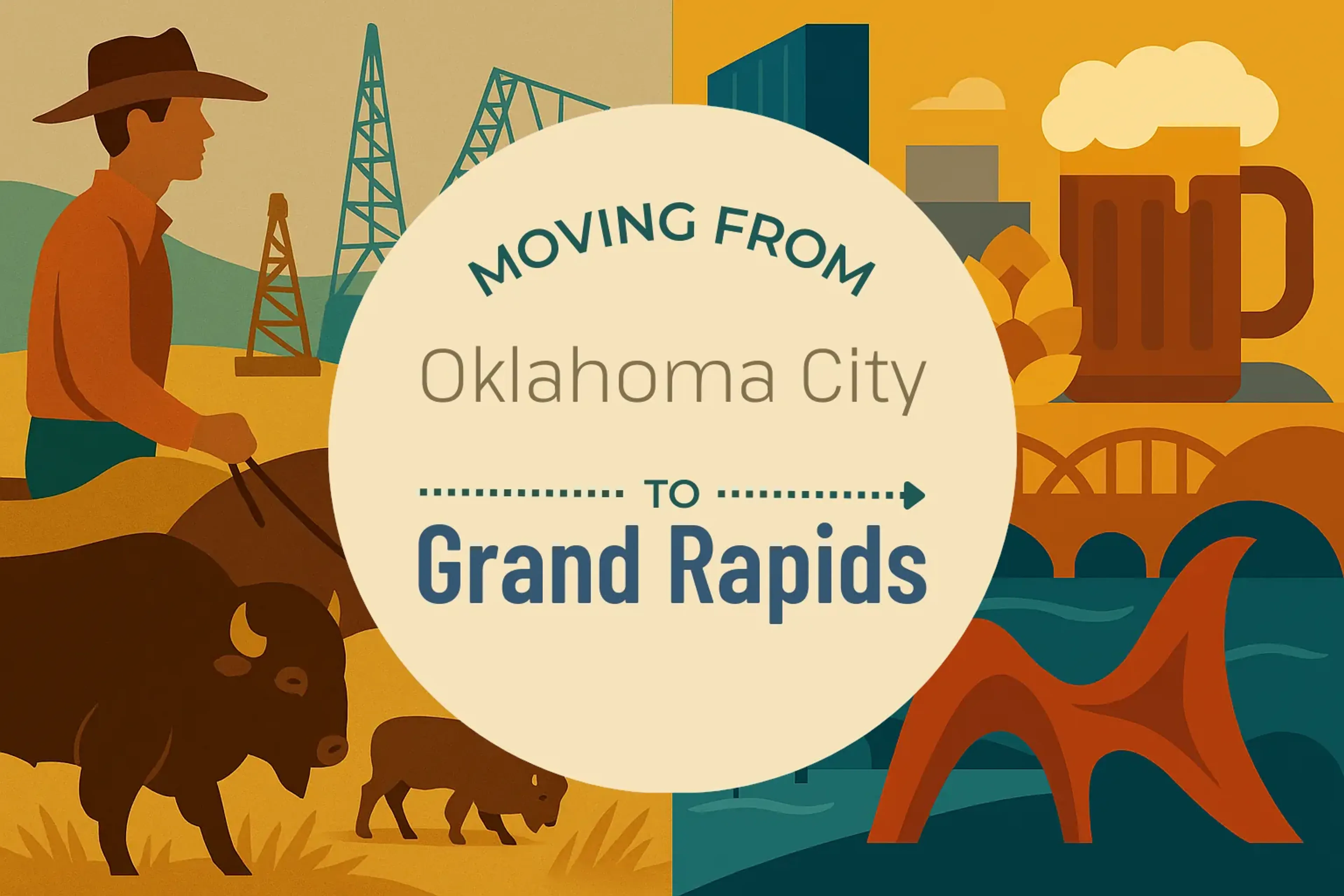 Side-by-side comparison of Oklahoma City to Grand Rapids moving companies