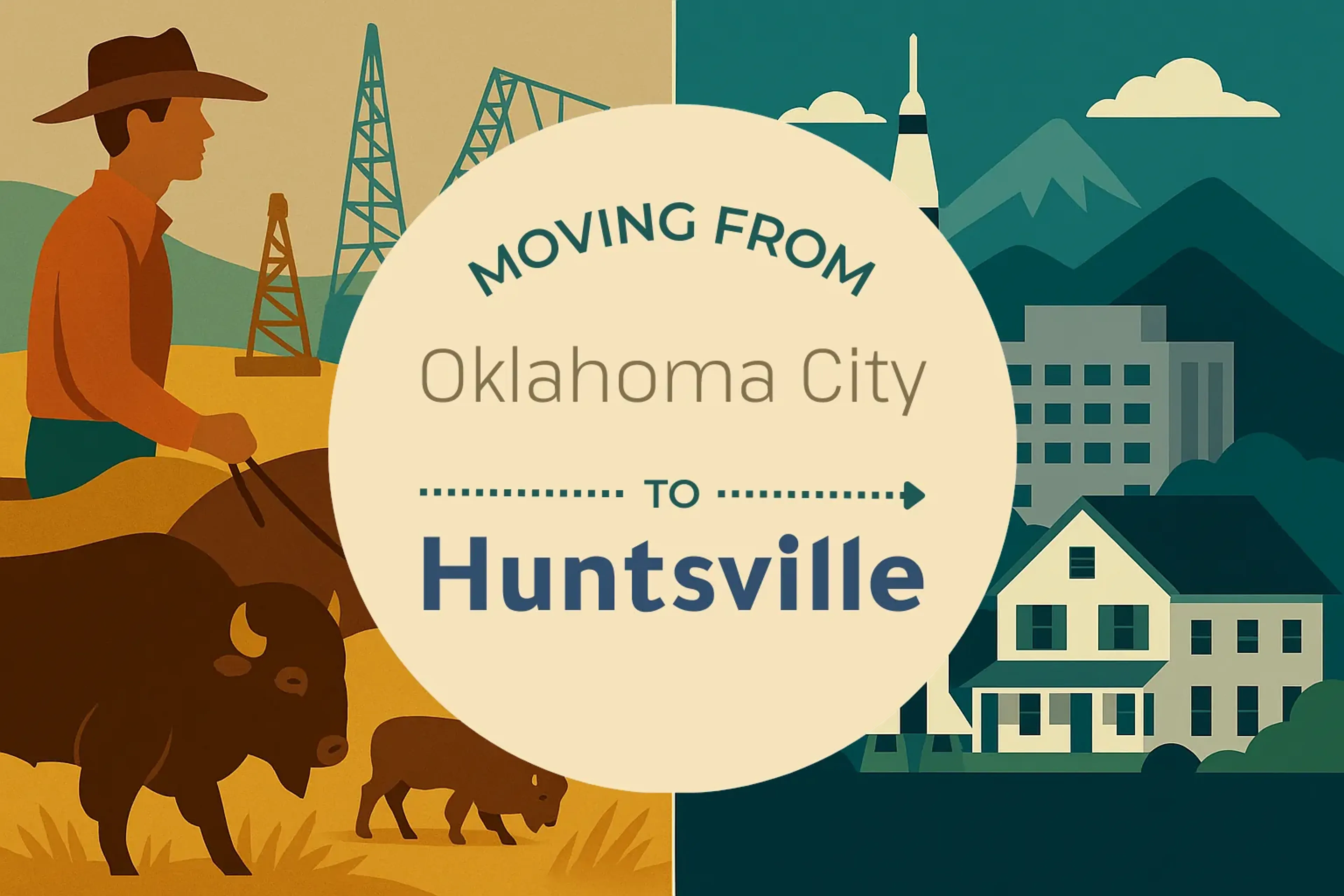 Side-by-side comparison of Oklahoma City to Huntsville moving companies