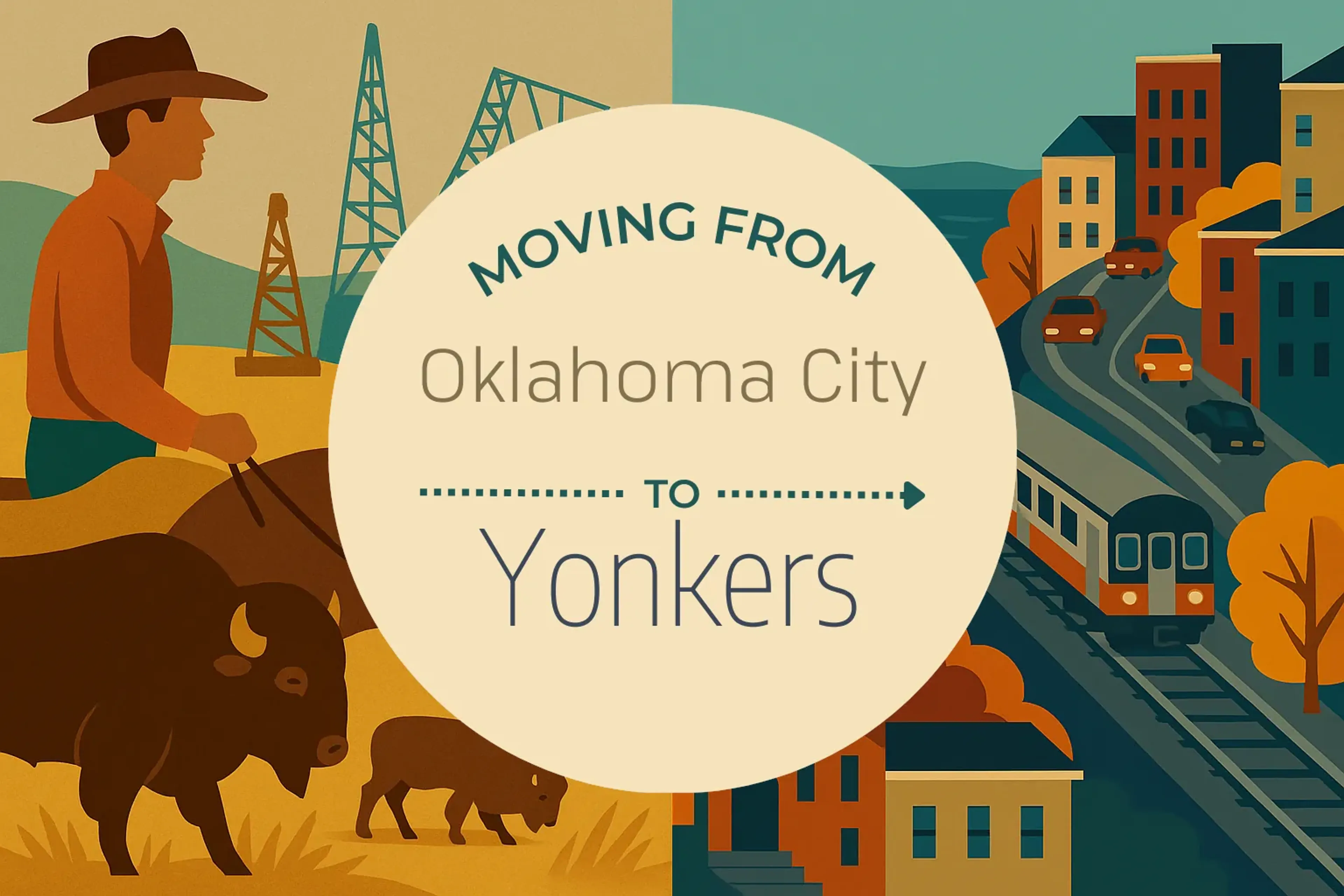 Side-by-side comparison of Oklahoma City to Yonkers moving companies