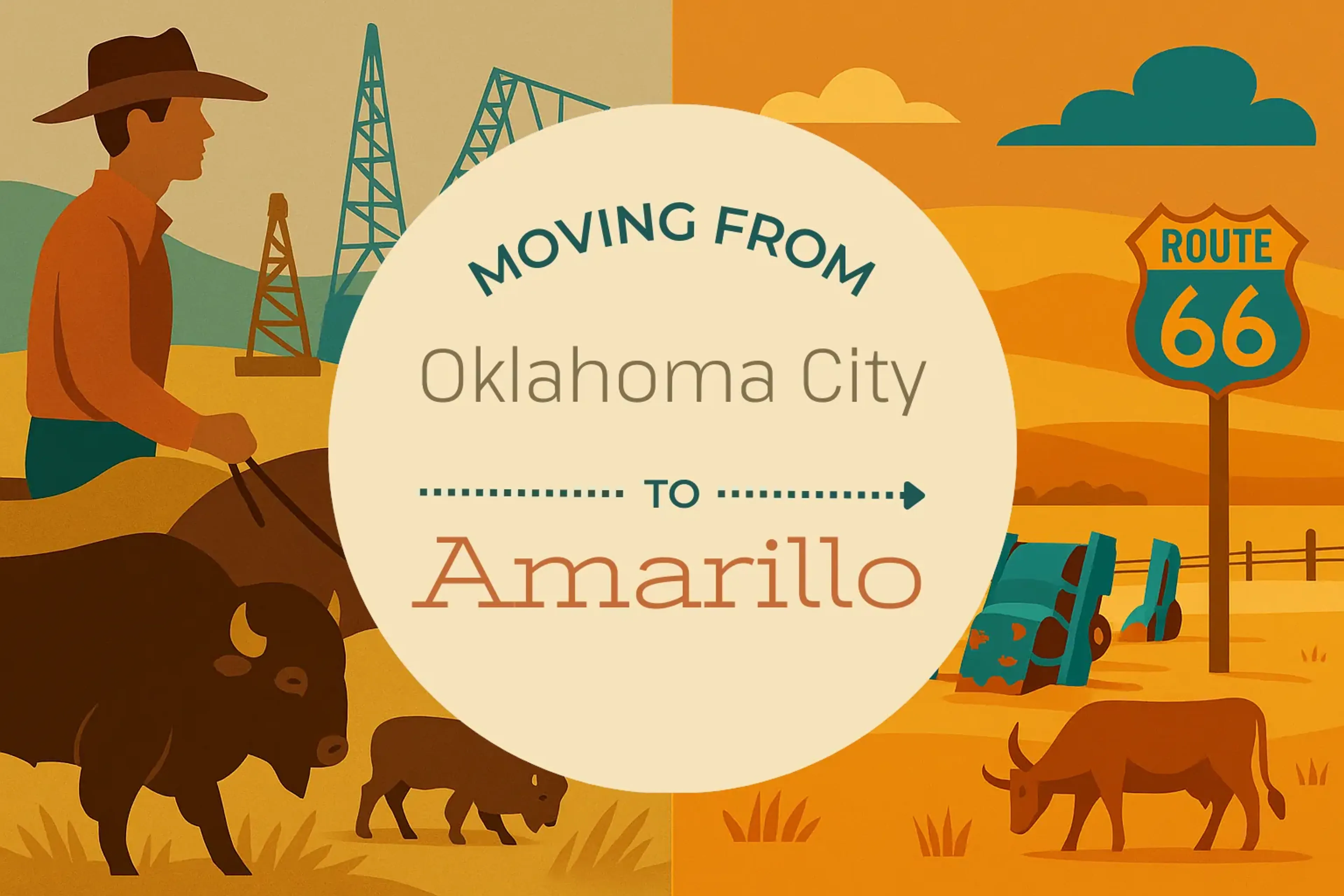 Side-by-side comparison of Oklahoma City to Amarillo moving companies
