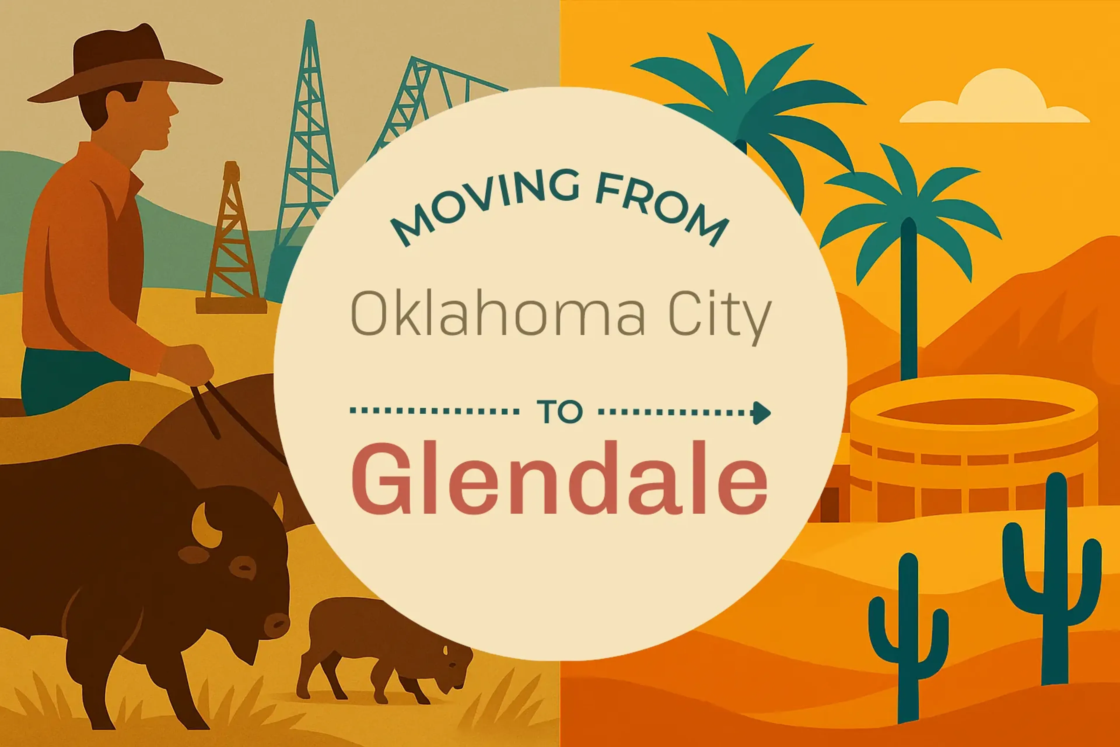Side-by-side comparison of Oklahoma City to Glendale moving companies