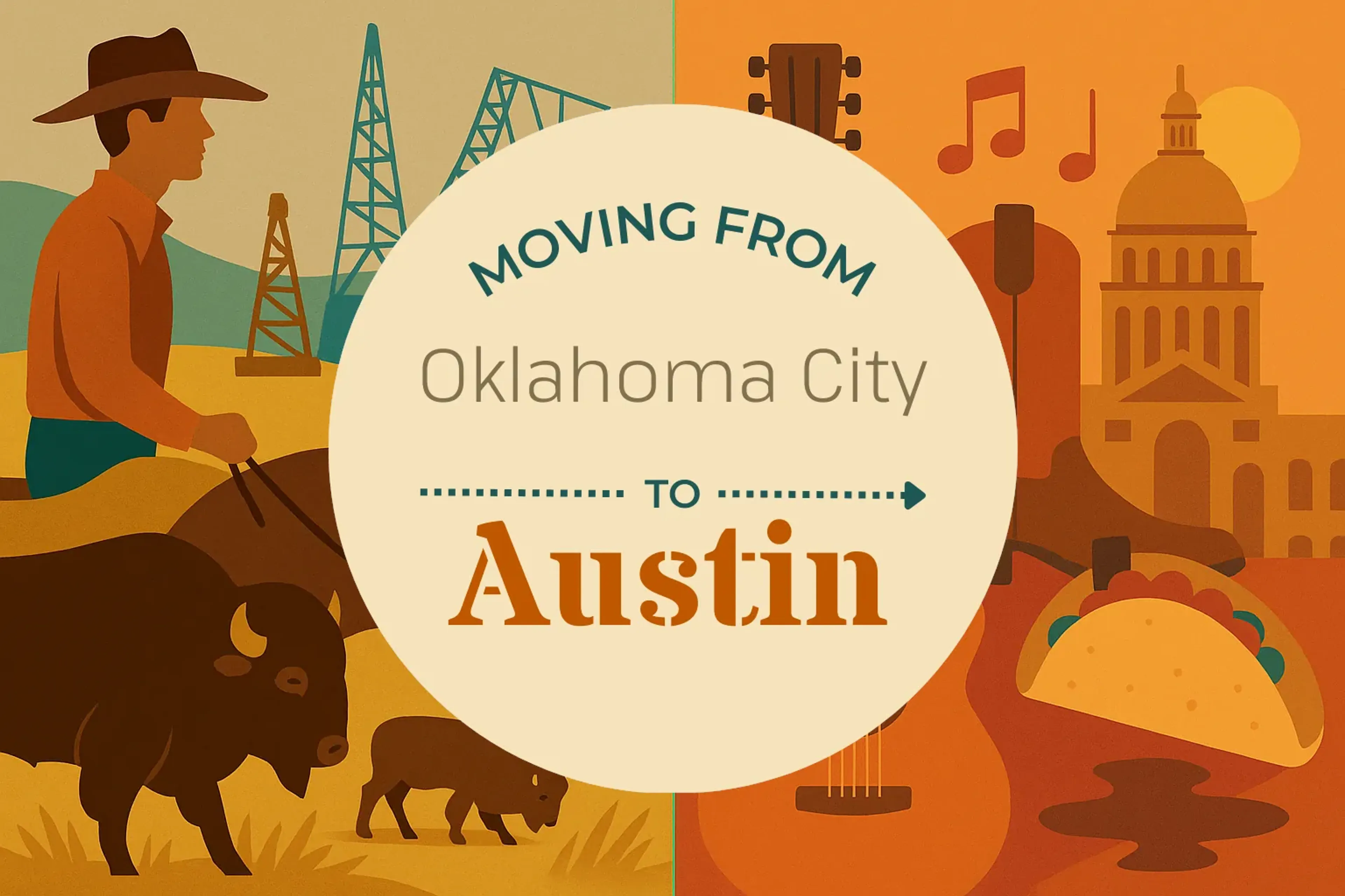 Side-by-side comparison of Oklahoma City to Austin moving companies
