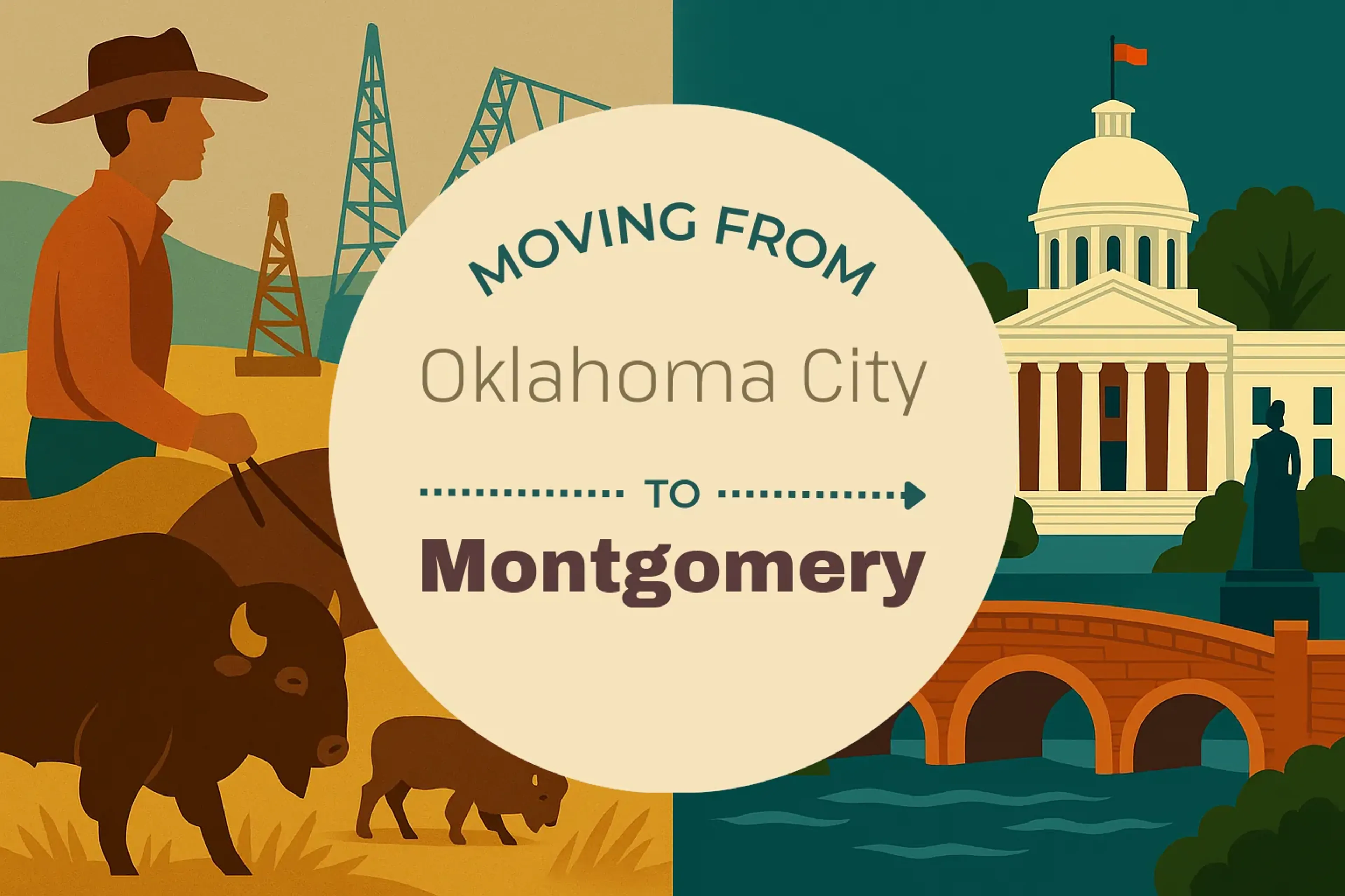Side-by-side comparison of Oklahoma City to Montgomery moving companies