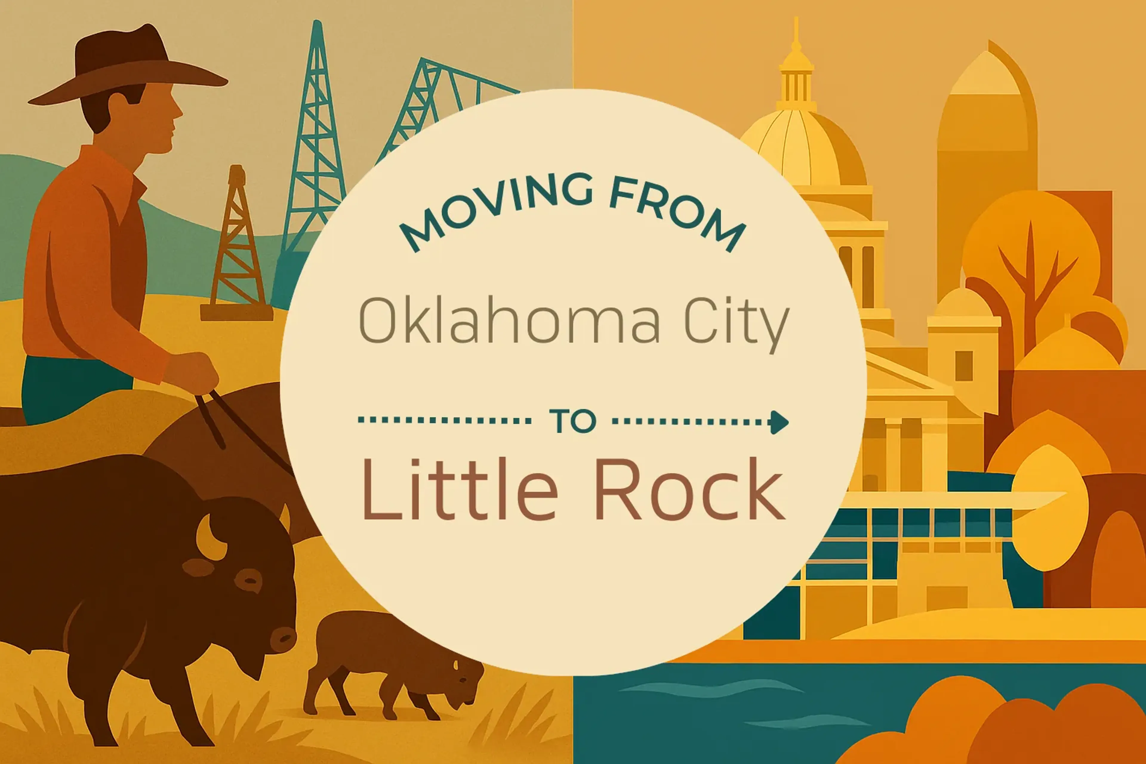 Side-by-side comparison of Oklahoma City to Little Rock moving companies