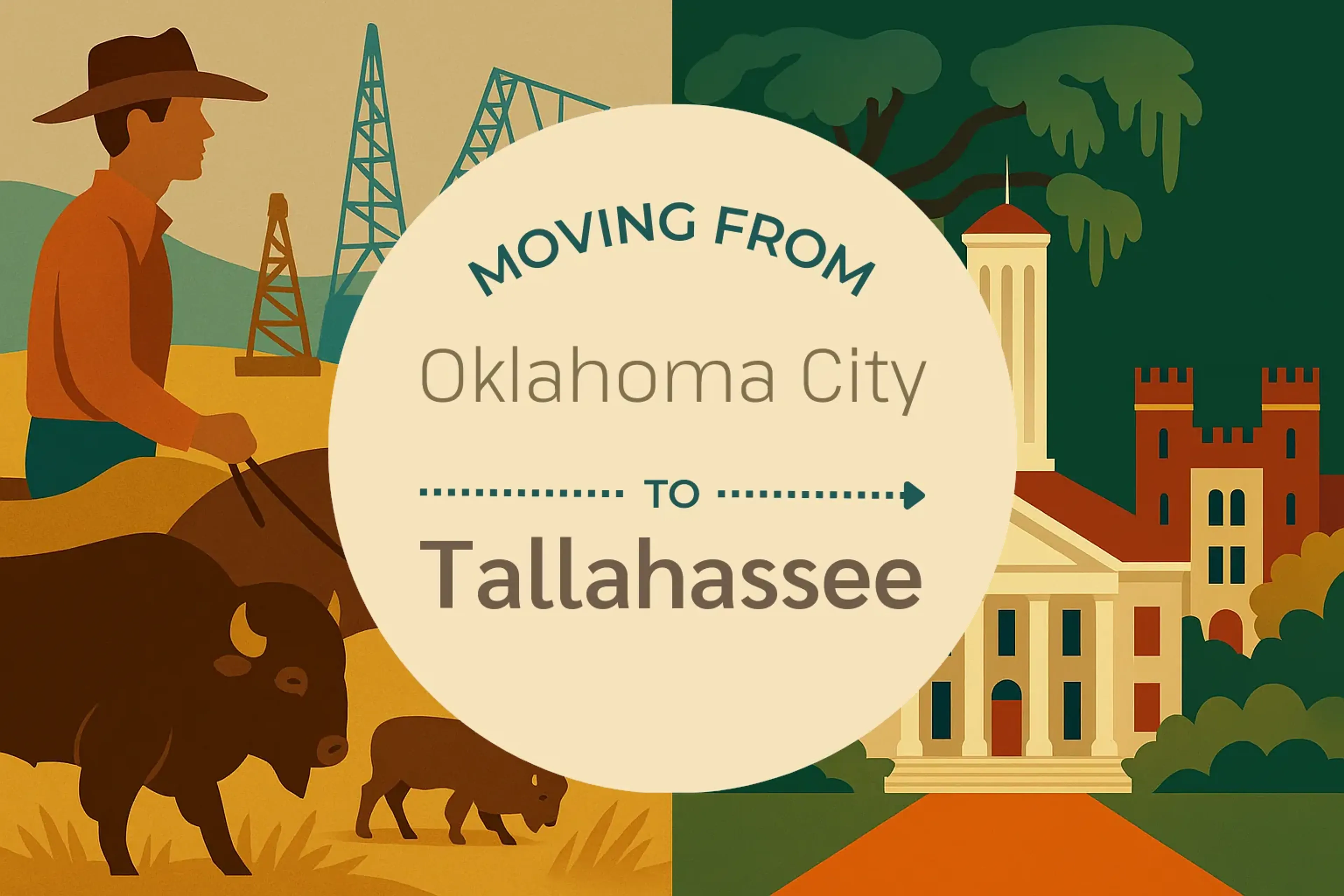 Side-by-side comparison of Oklahoma City to Tallahassee moving companies