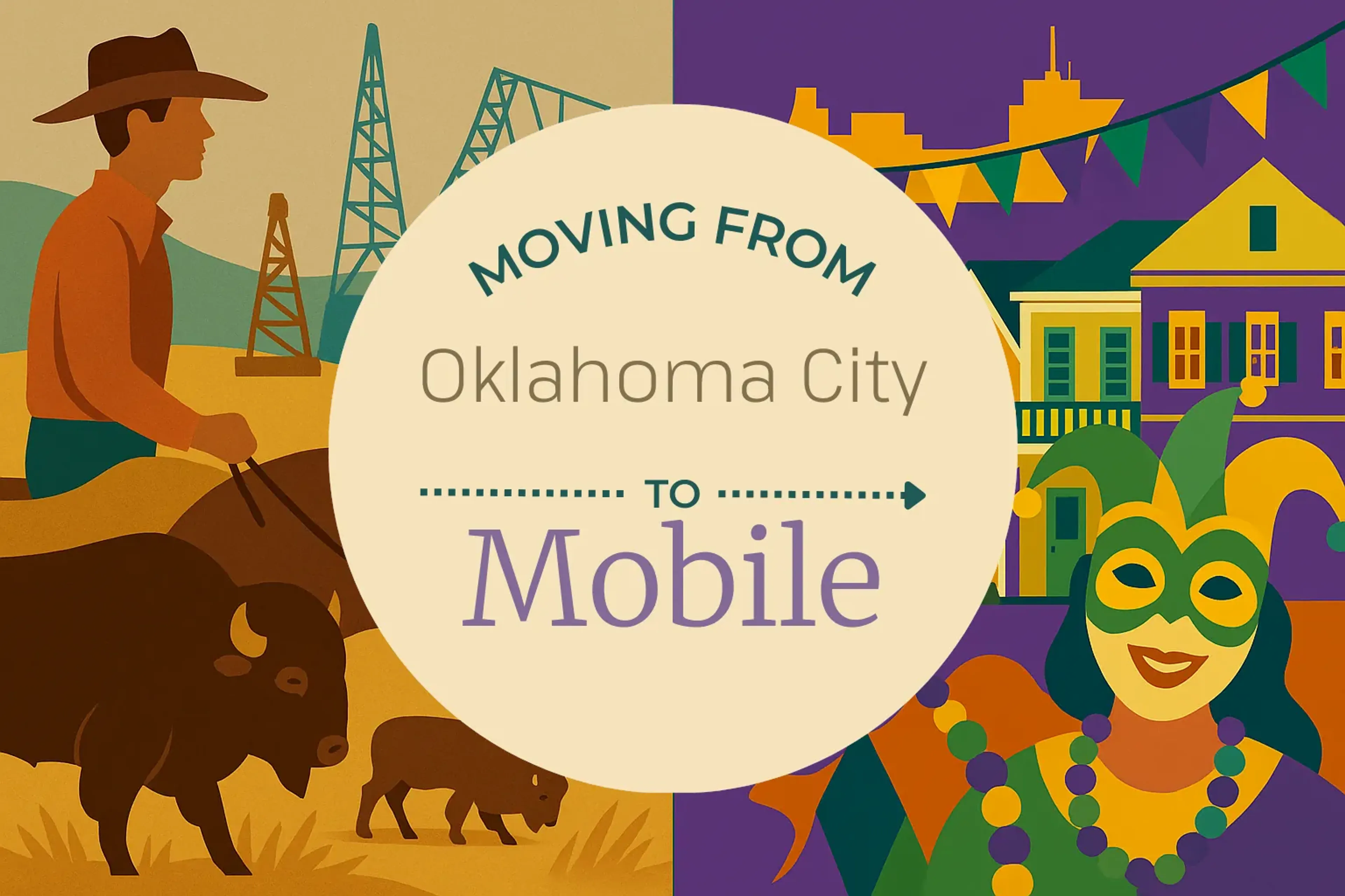 Side-by-side comparison of Oklahoma City to Mobile moving companies