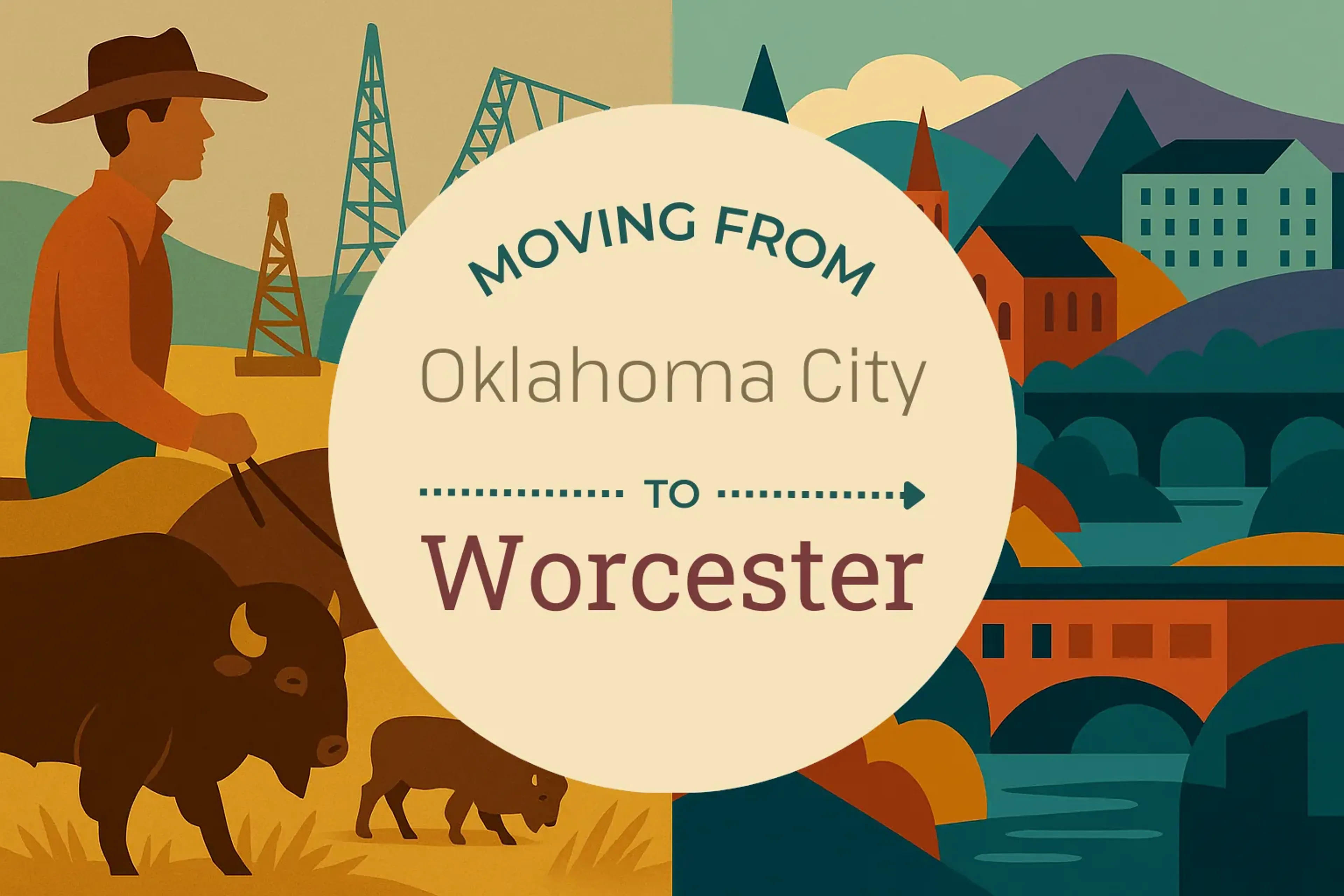 Side-by-side comparison of Oklahoma City to Worcester moving companies