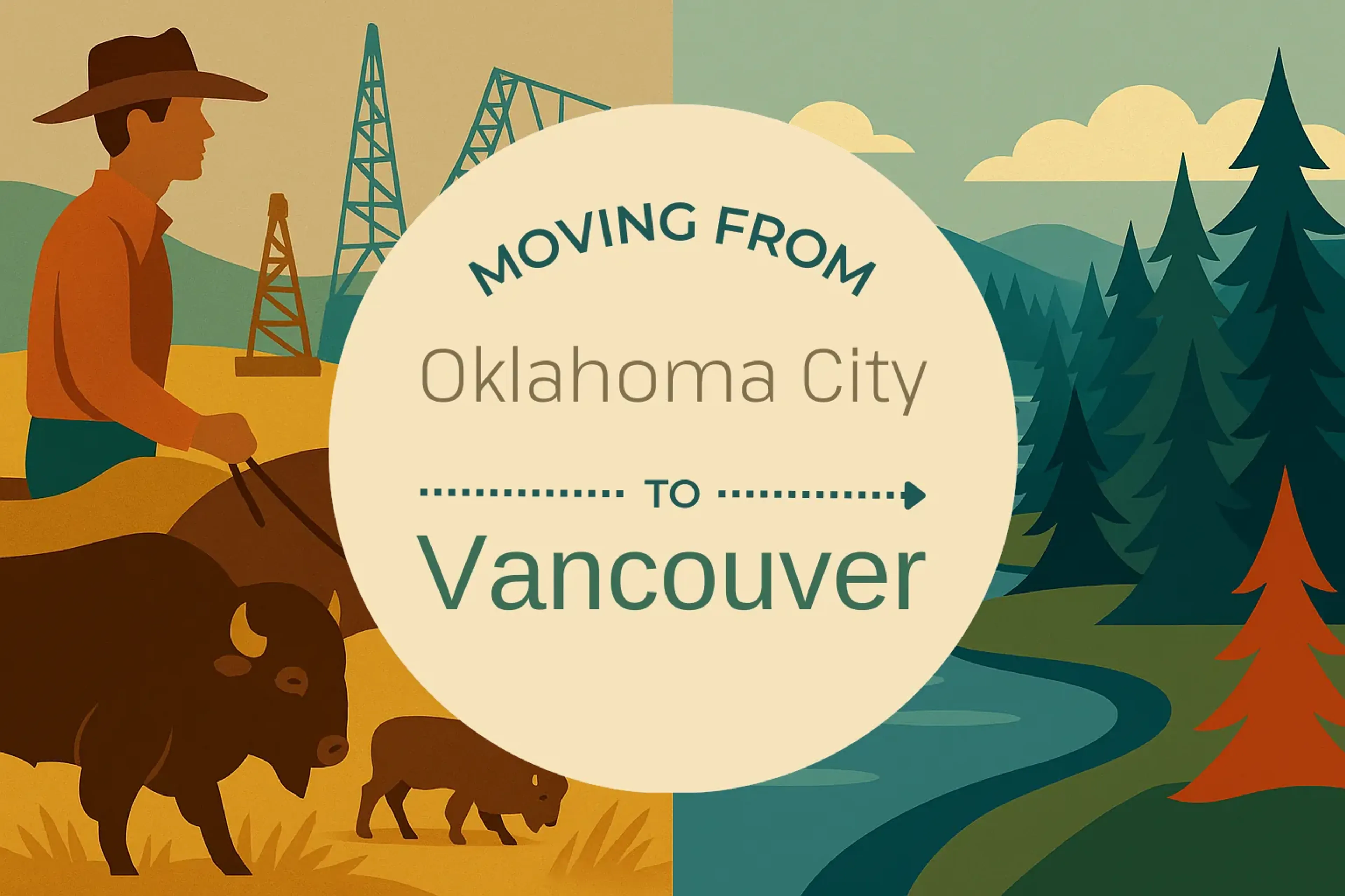 Side-by-side comparison of Oklahoma City to Vancouver moving companies
