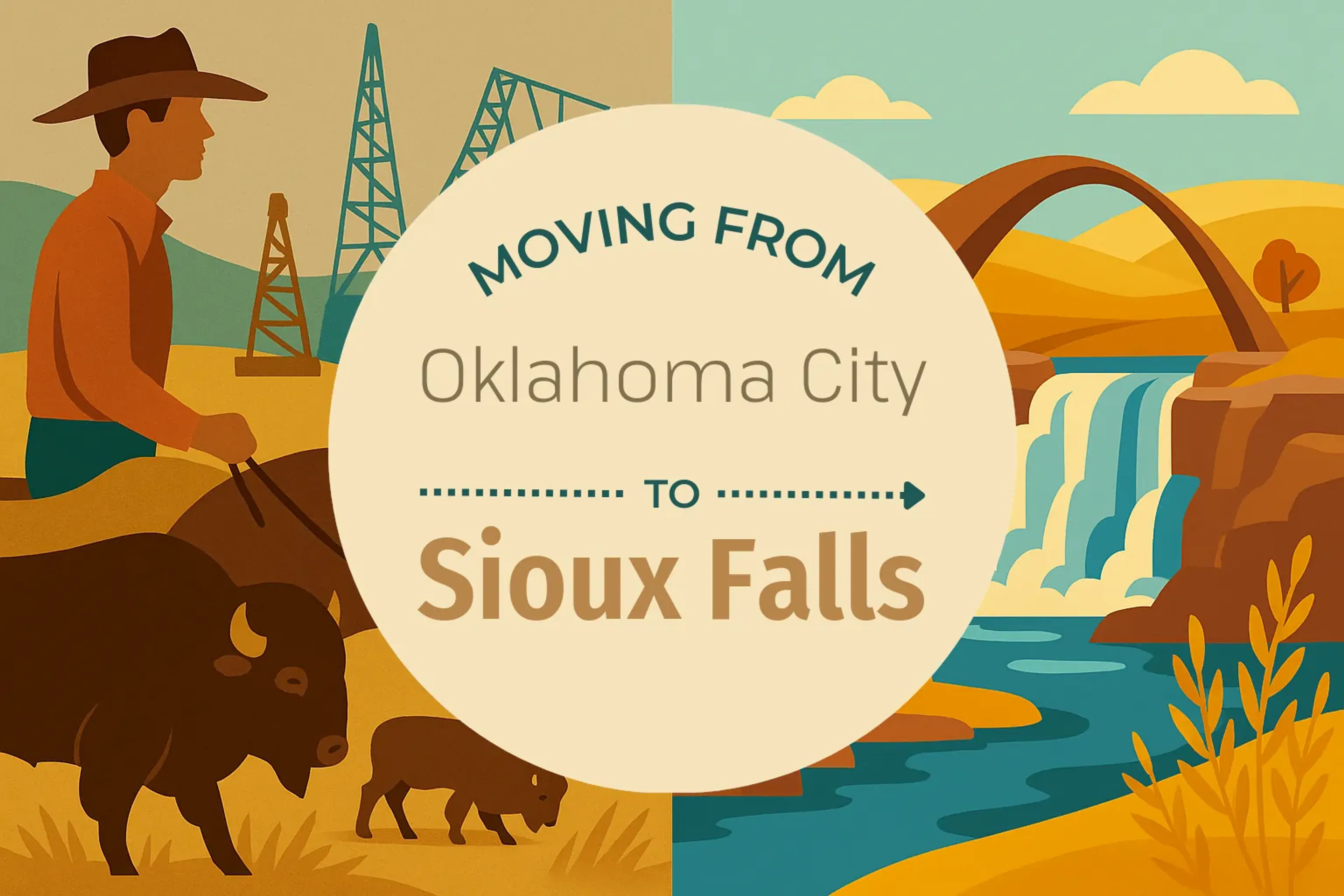 Side-by-side comparison of Oklahoma City to Sioux Falls moving companies