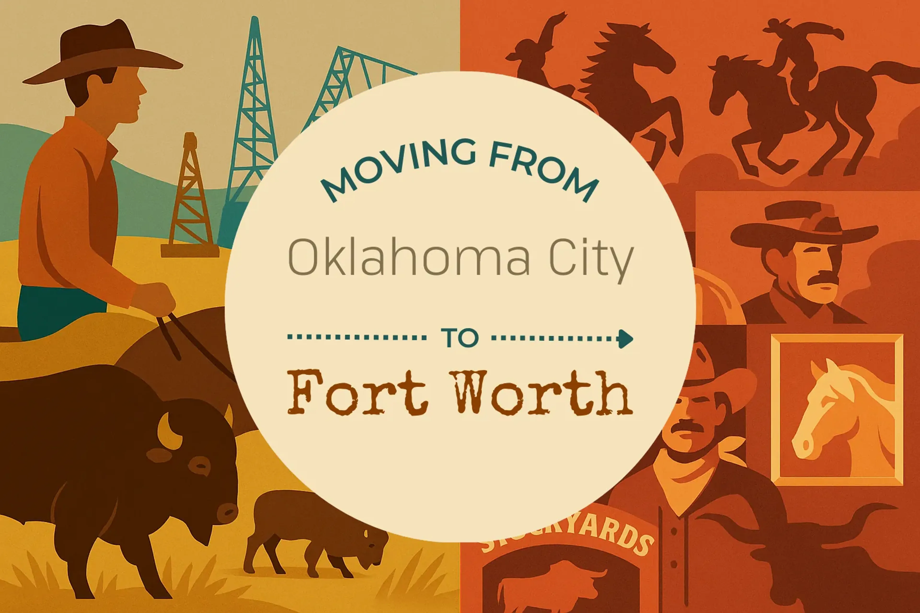 Side-by-side comparison of Oklahoma City to Fort Worth moving companies