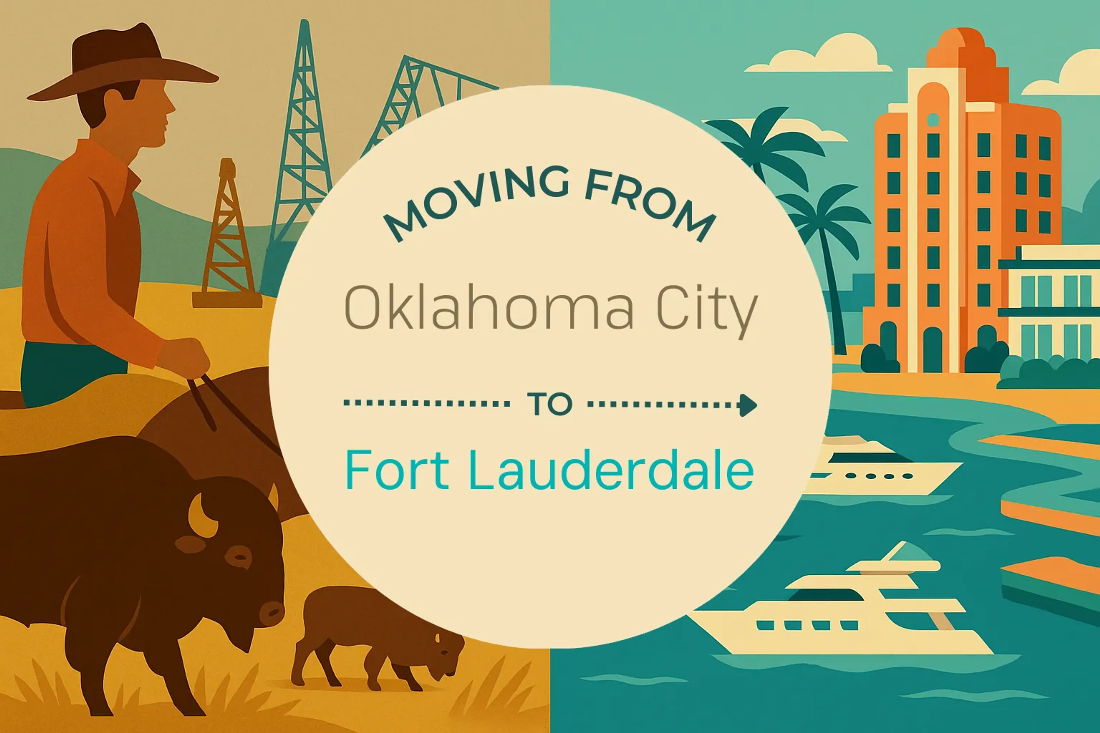 Side-by-side comparison of Oklahoma City to Fort Lauderdale moving companies