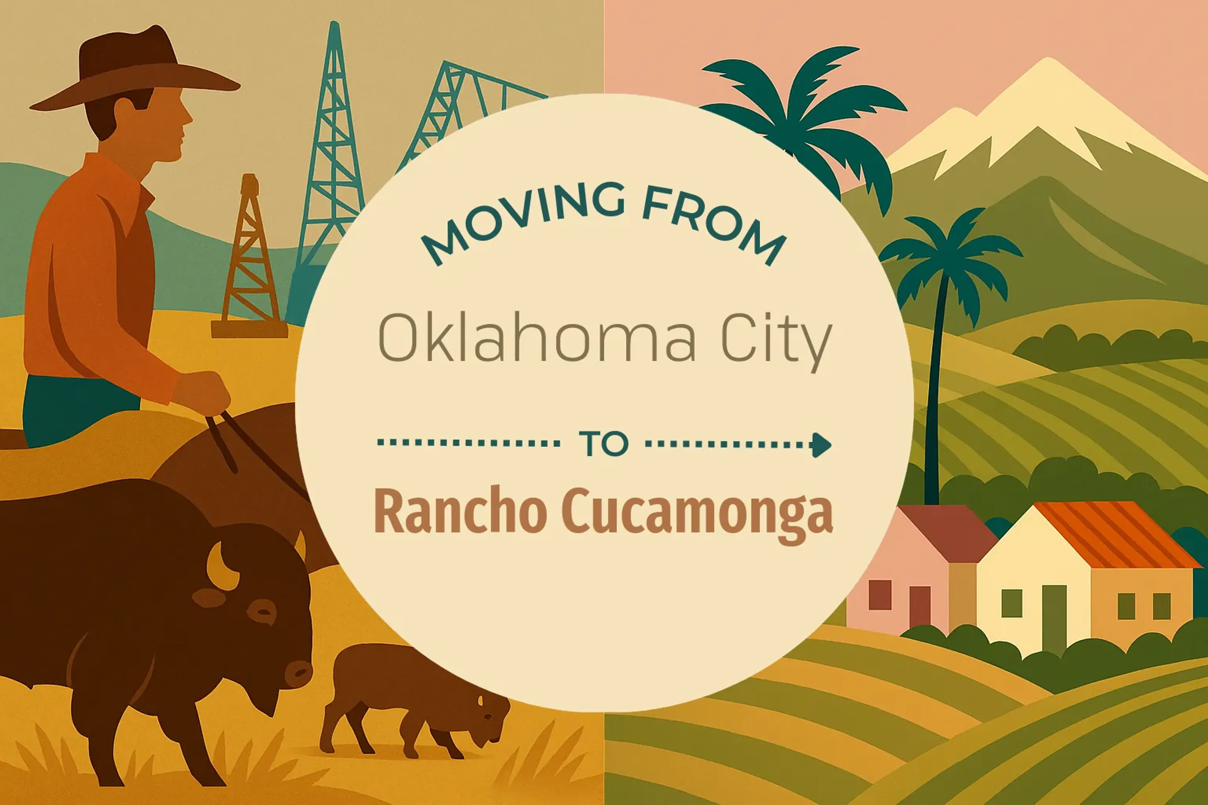 Side-by-side comparison of Oklahoma City to Rancho Cucamonga moving companies