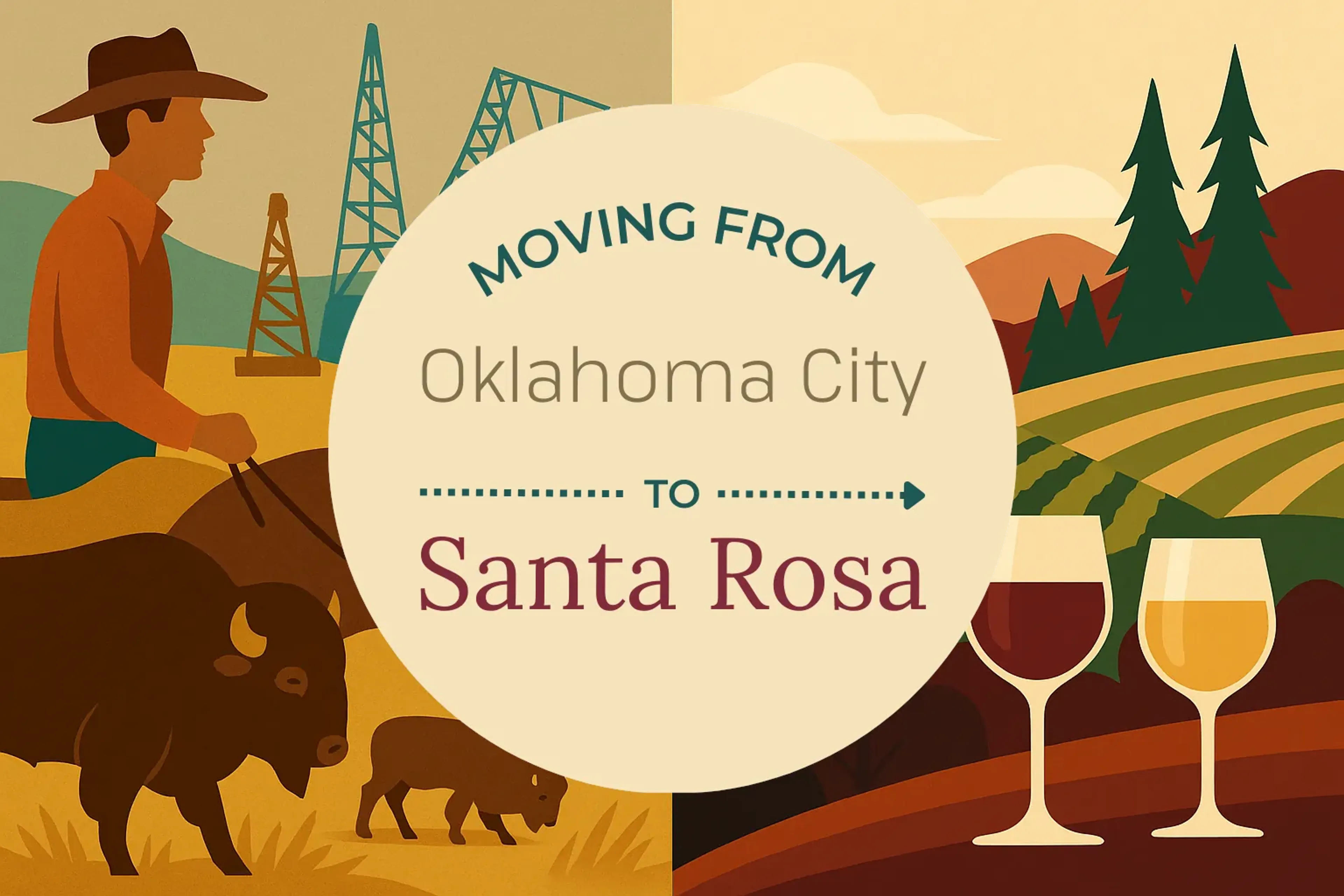 Side-by-side comparison of Oklahoma City to Santa Rosa moving companies