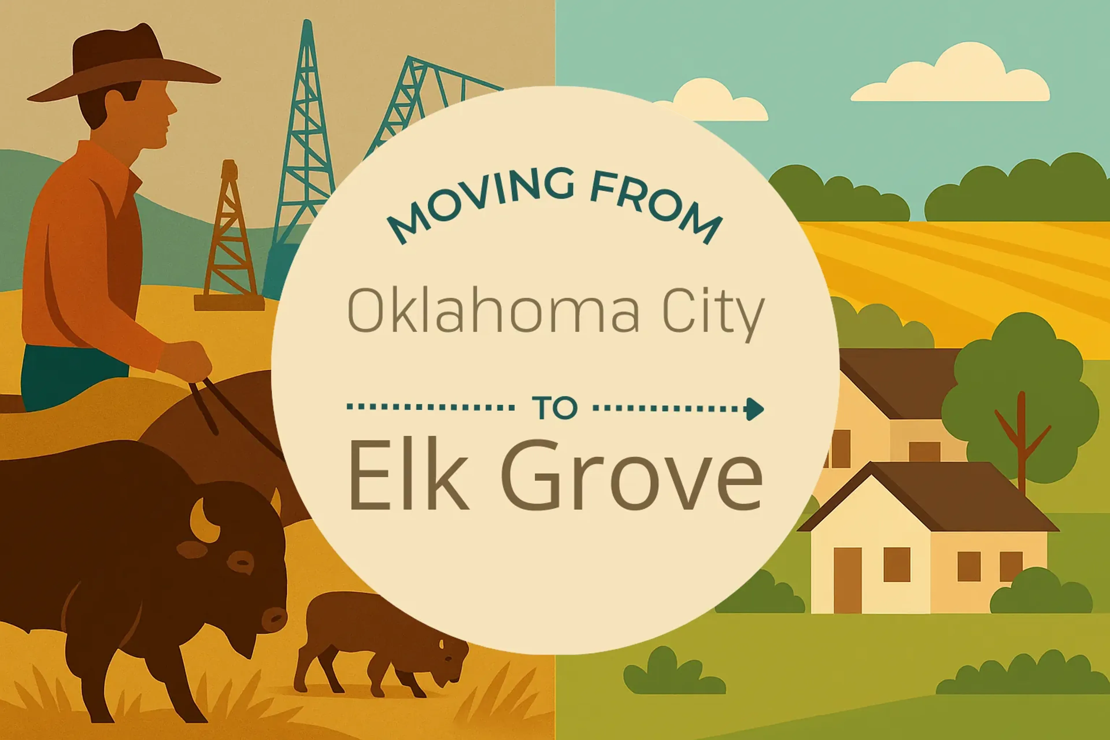 Side-by-side comparison of Oklahoma City to Elk Grove moving companies