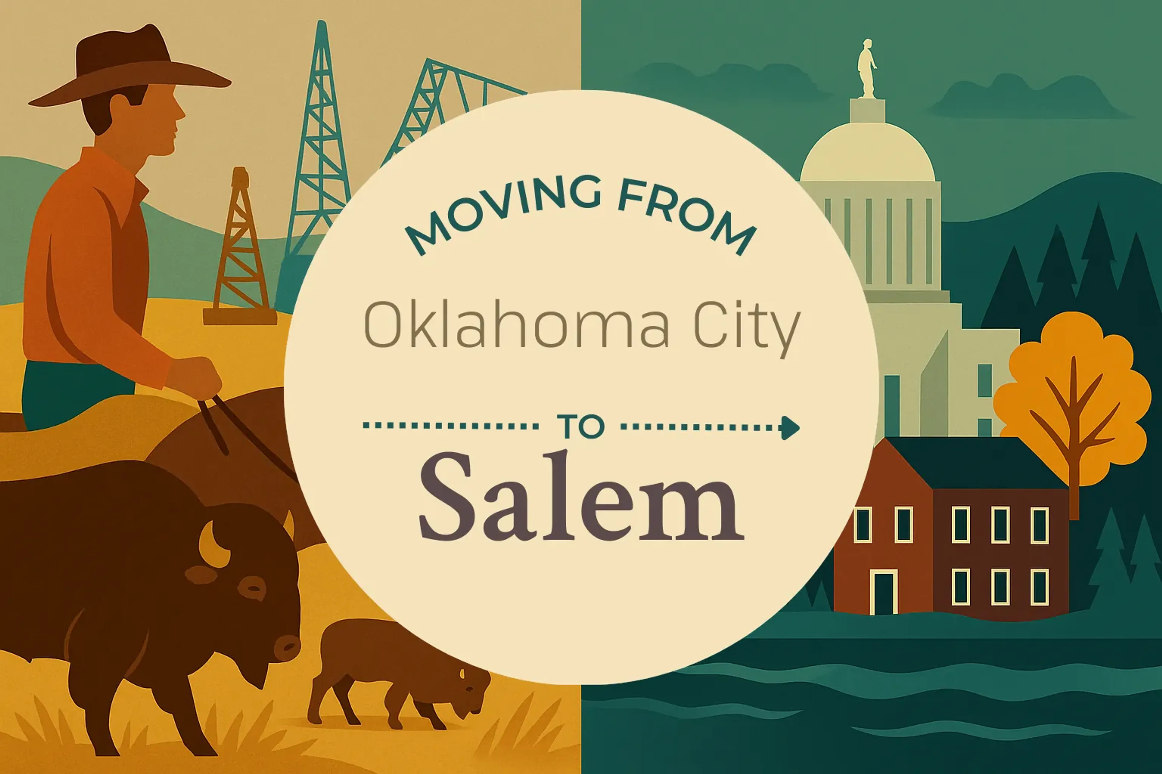 Side-by-side comparison of Oklahoma City to Salem moving companies