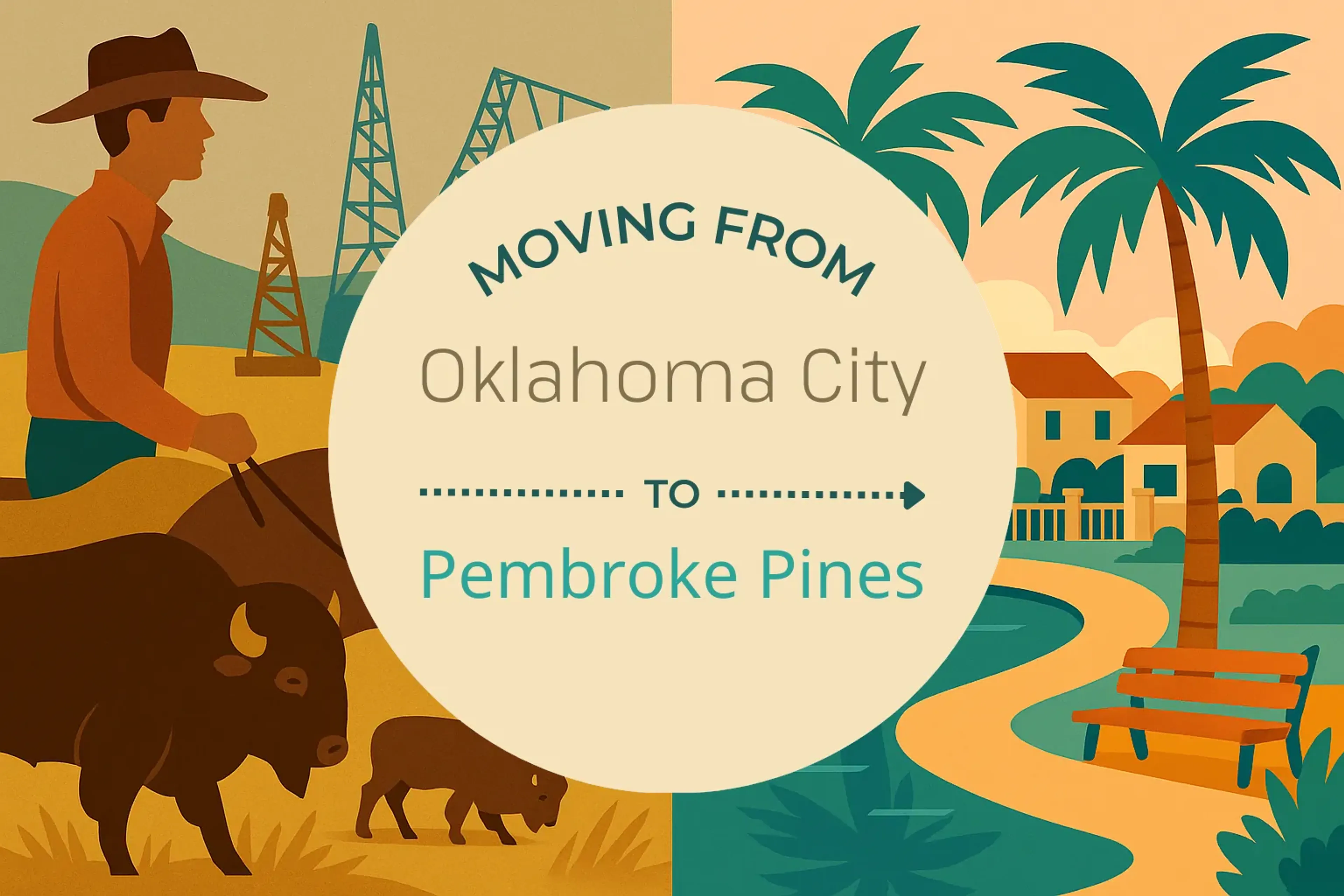 Side-by-side comparison of Oklahoma City to Pembroke Pines moving companies