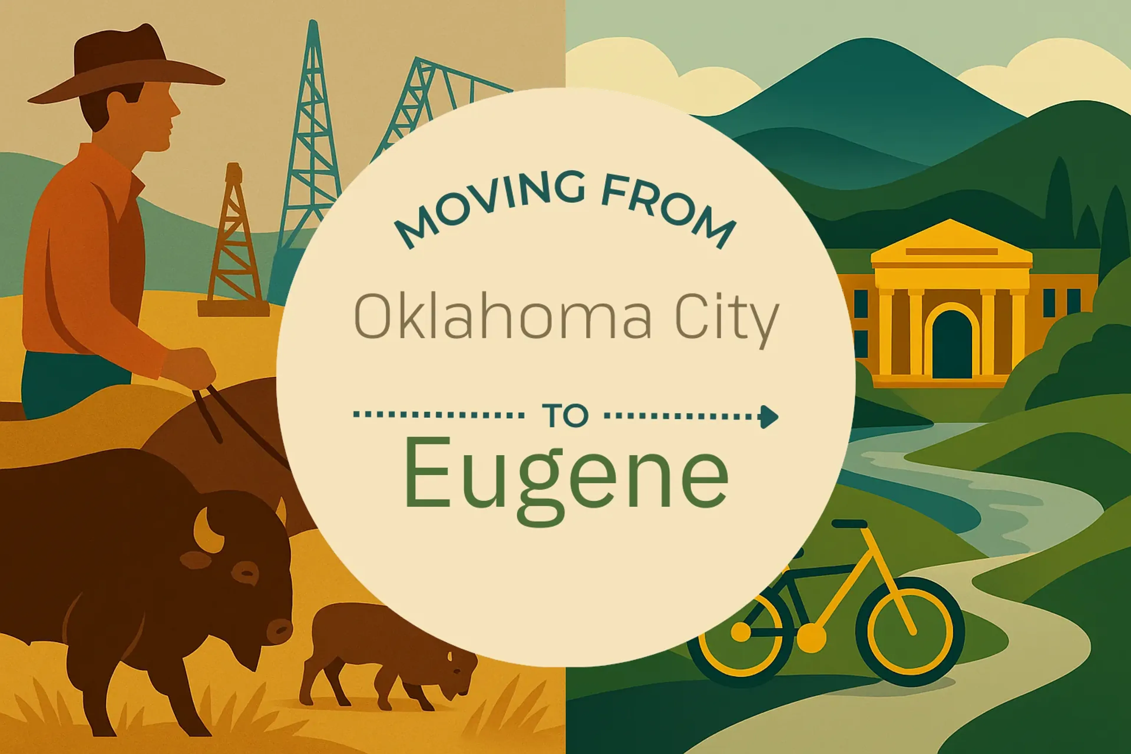 Side-by-side comparison of Oklahoma City to Eugene moving companies