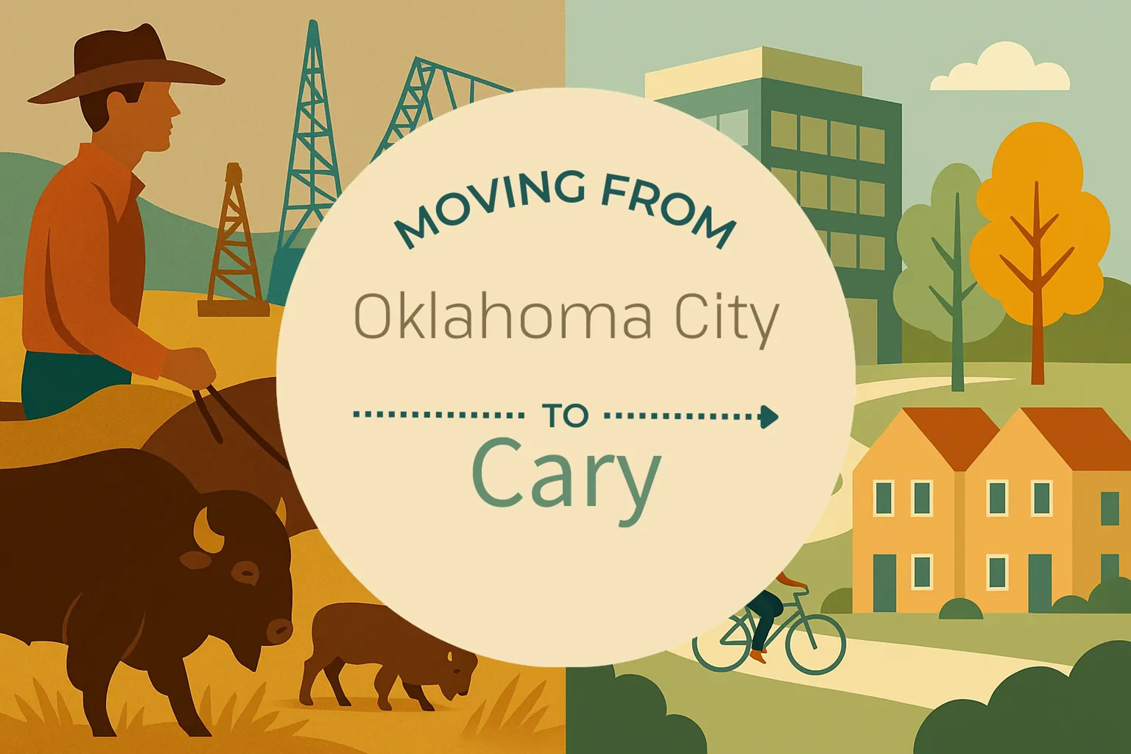 Side-by-side comparison of Oklahoma City to Cary moving companies