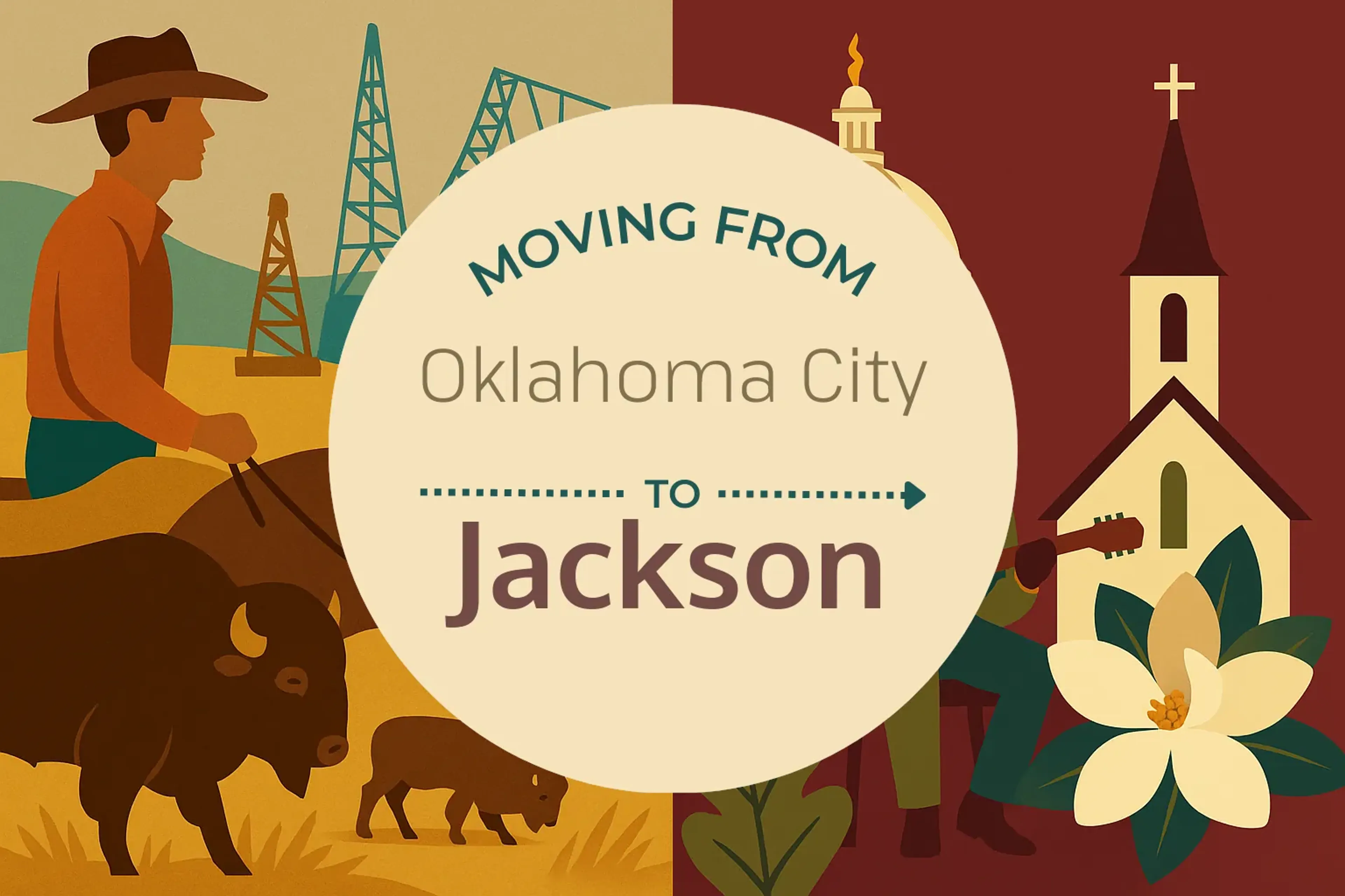 Side-by-side comparison of Oklahoma City to Jackson moving companies
