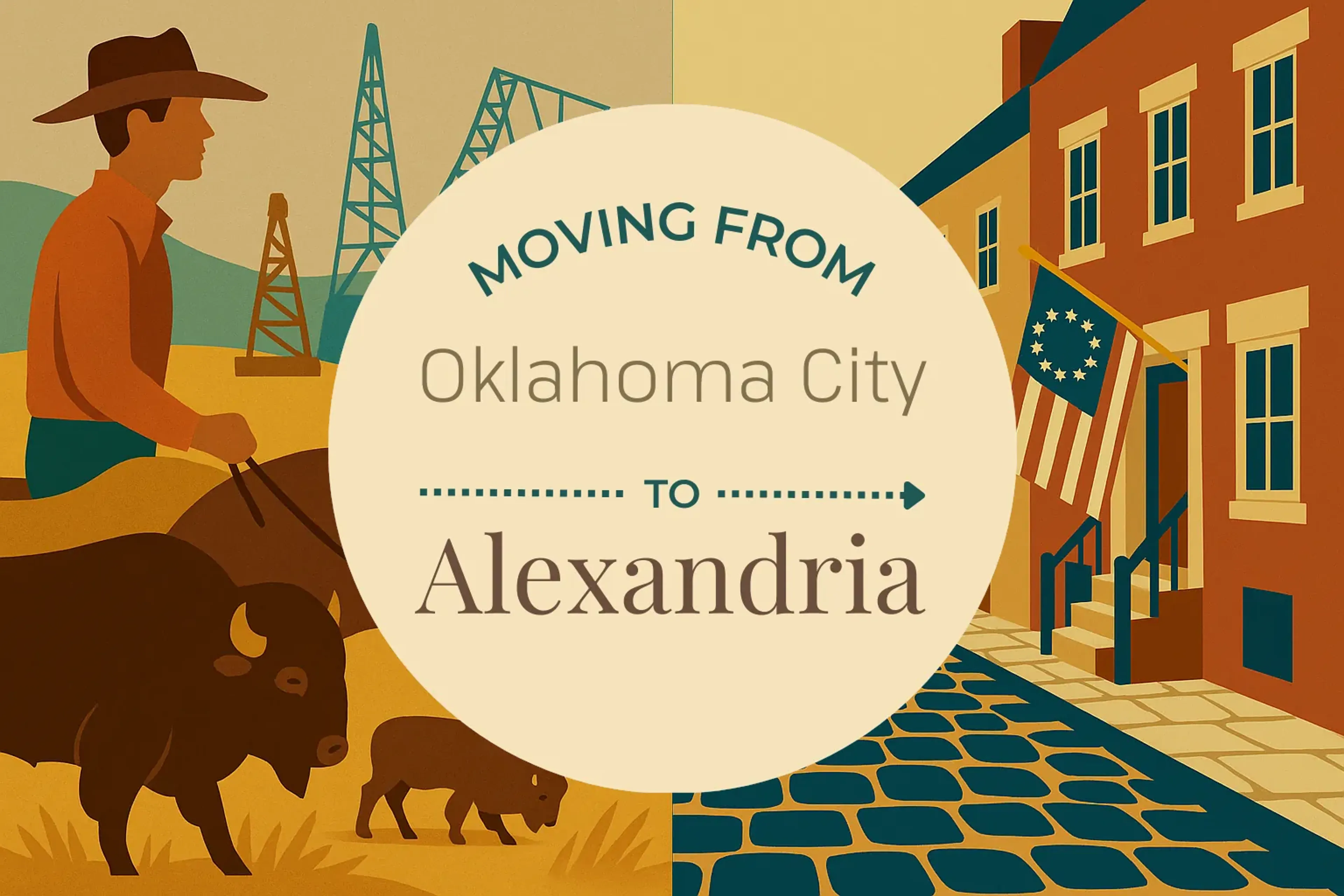 Side-by-side comparison of Oklahoma City to Alexandria moving companies
