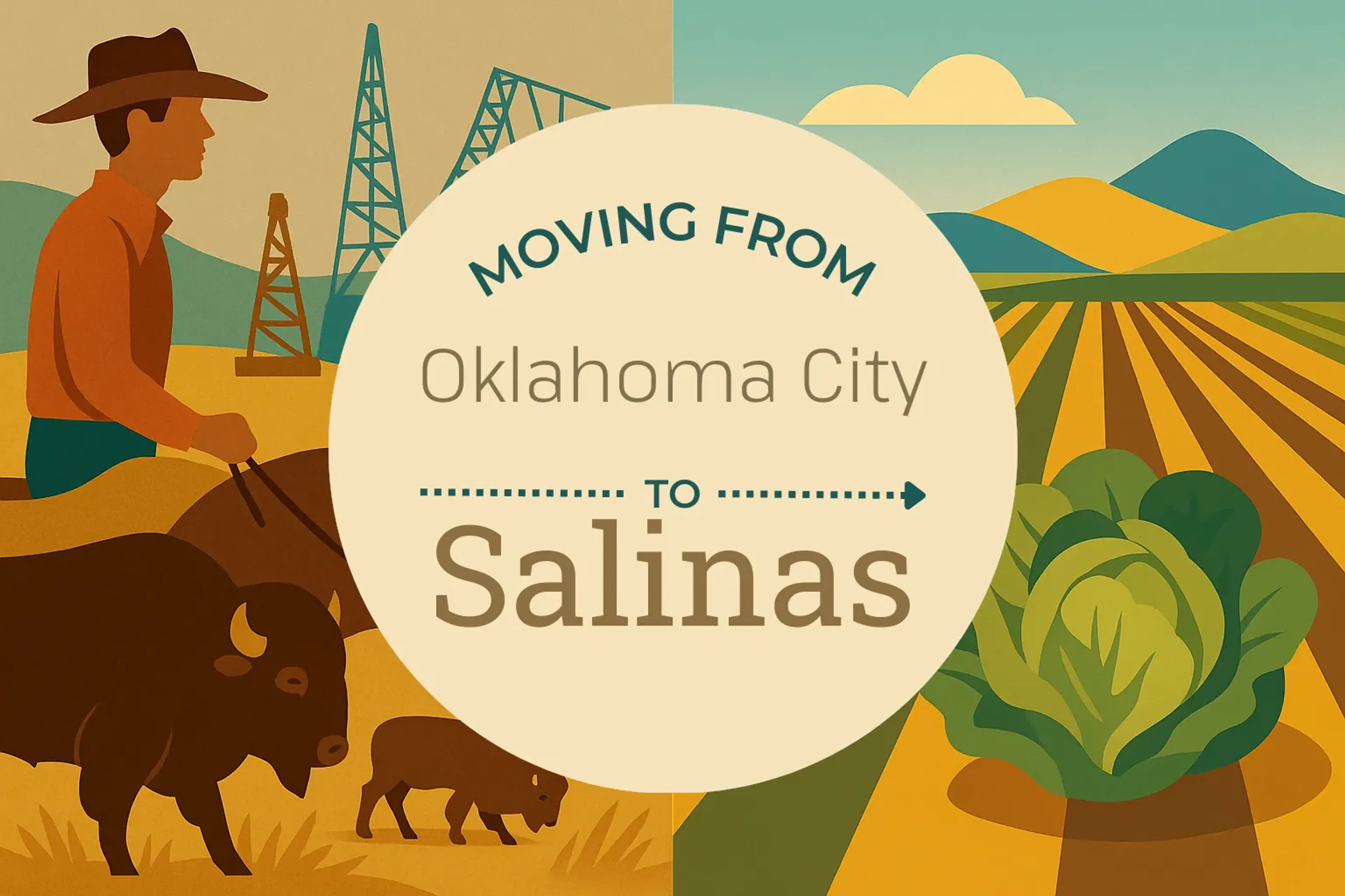 Side-by-side comparison of Oklahoma City to Salinas moving companies