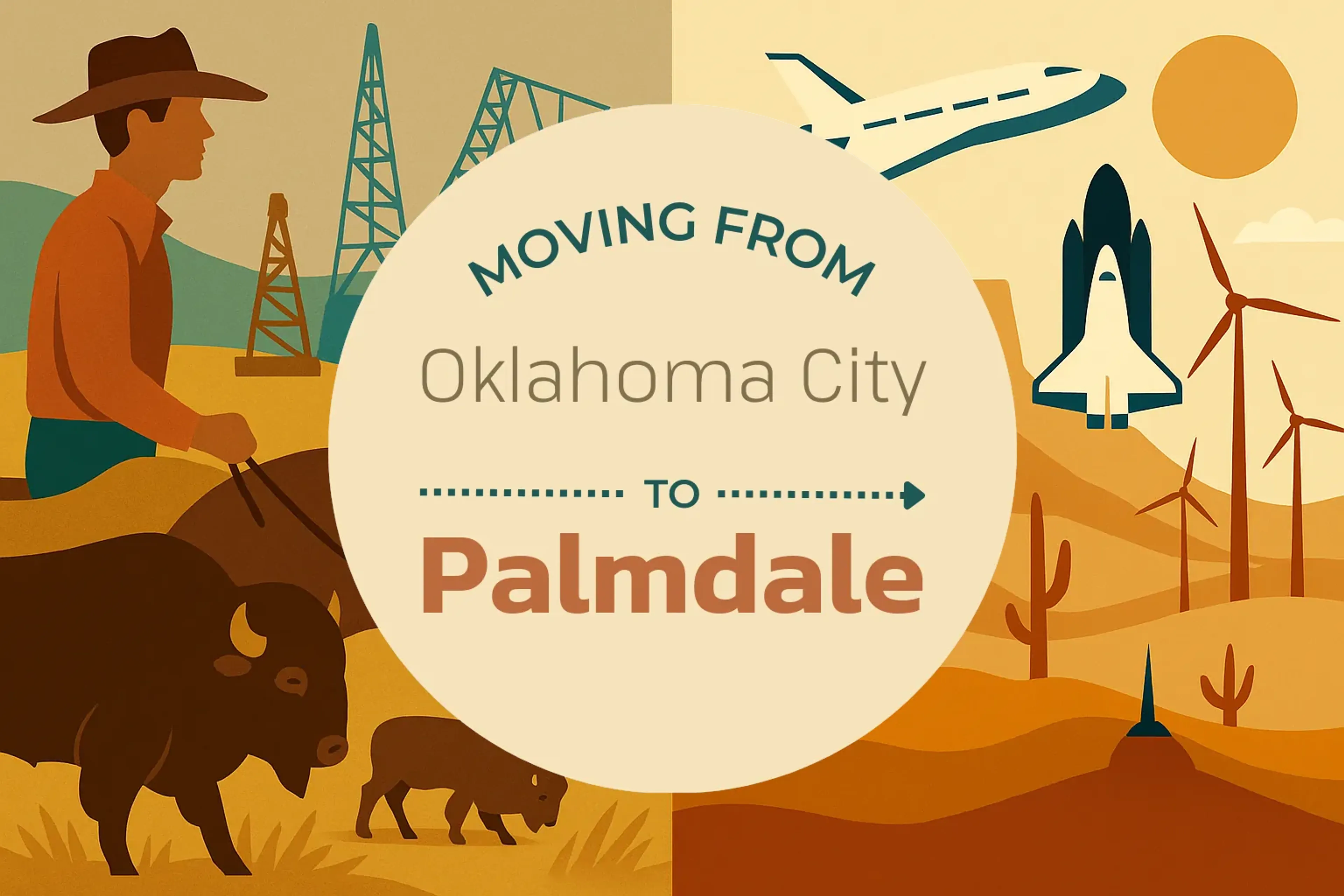 Side-by-side comparison of Oklahoma City to Palmdale moving companies