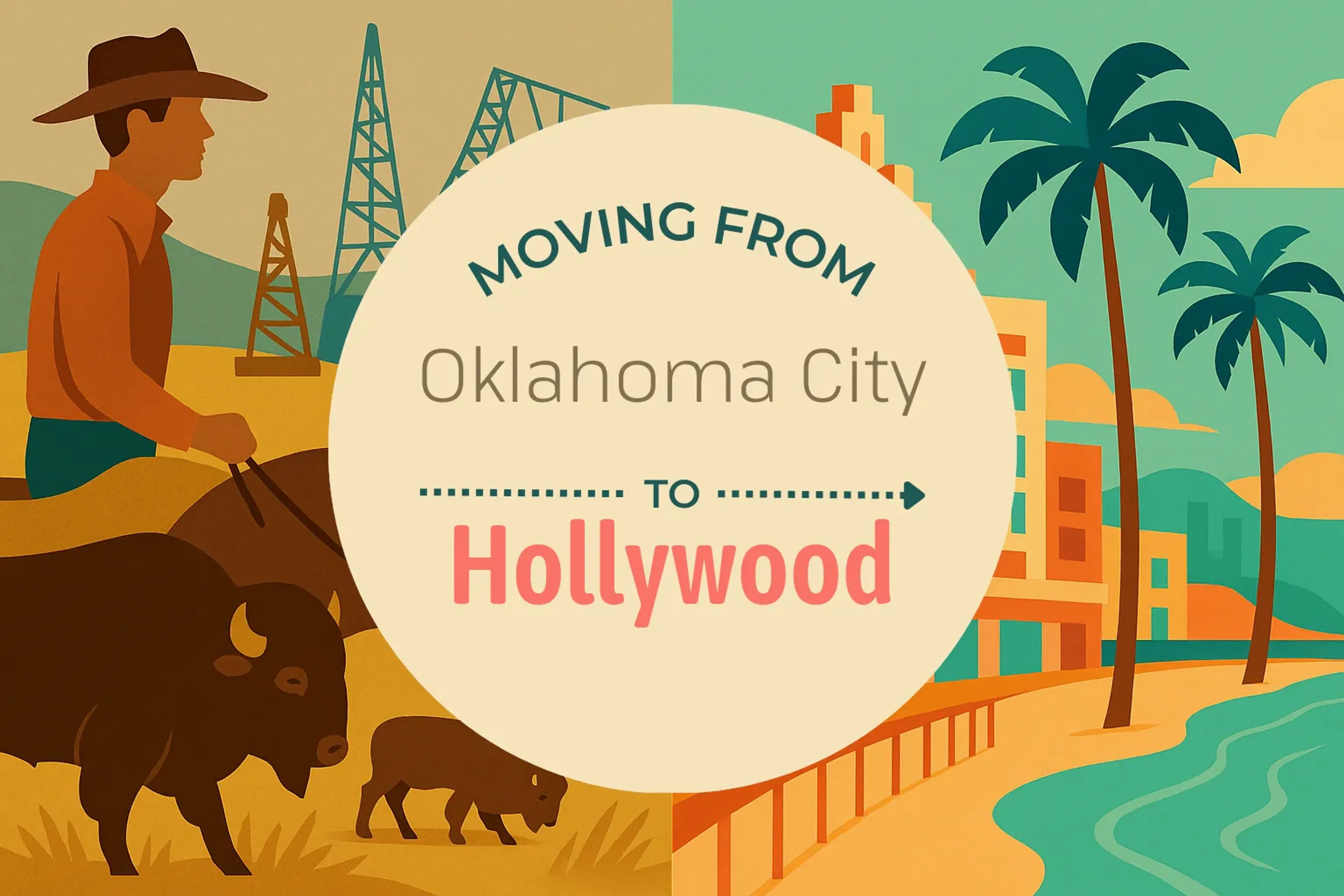 Side-by-side comparison of Oklahoma City to Hollywood moving companies
