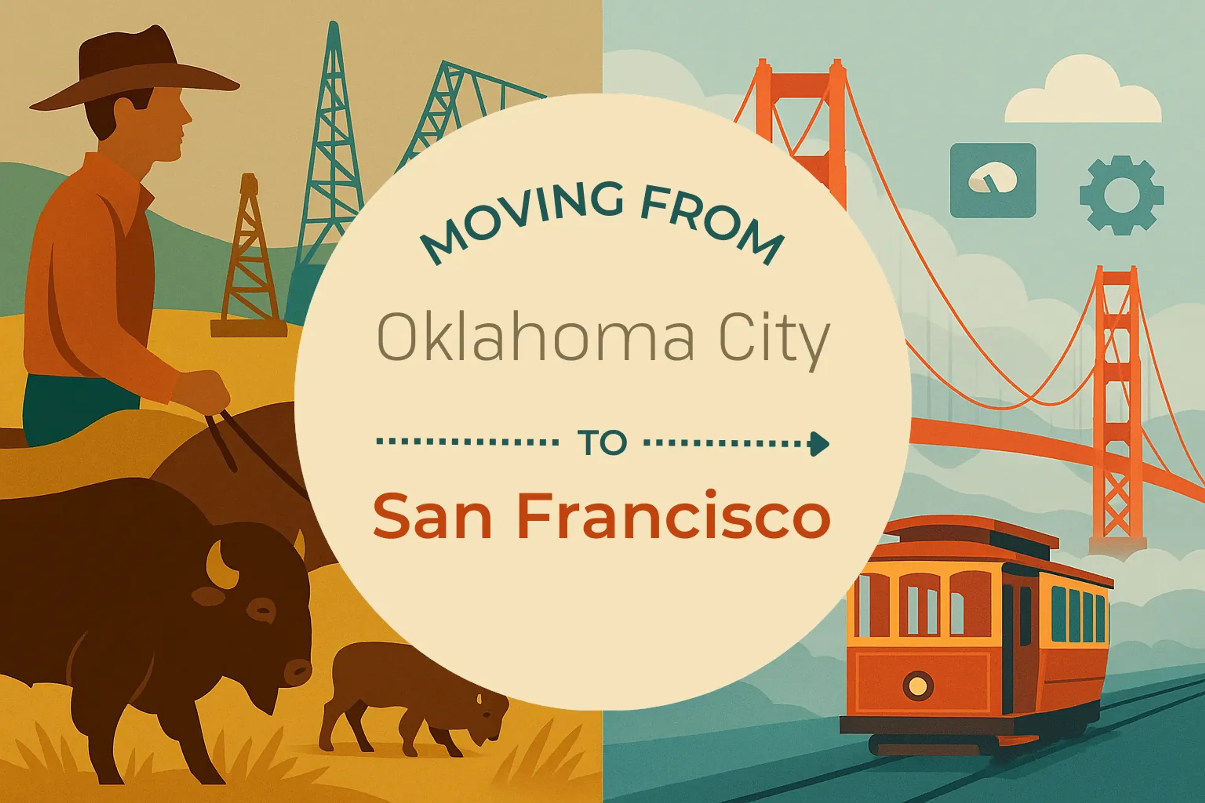Side-by-side comparison of Oklahoma City to San Francisco moving companies