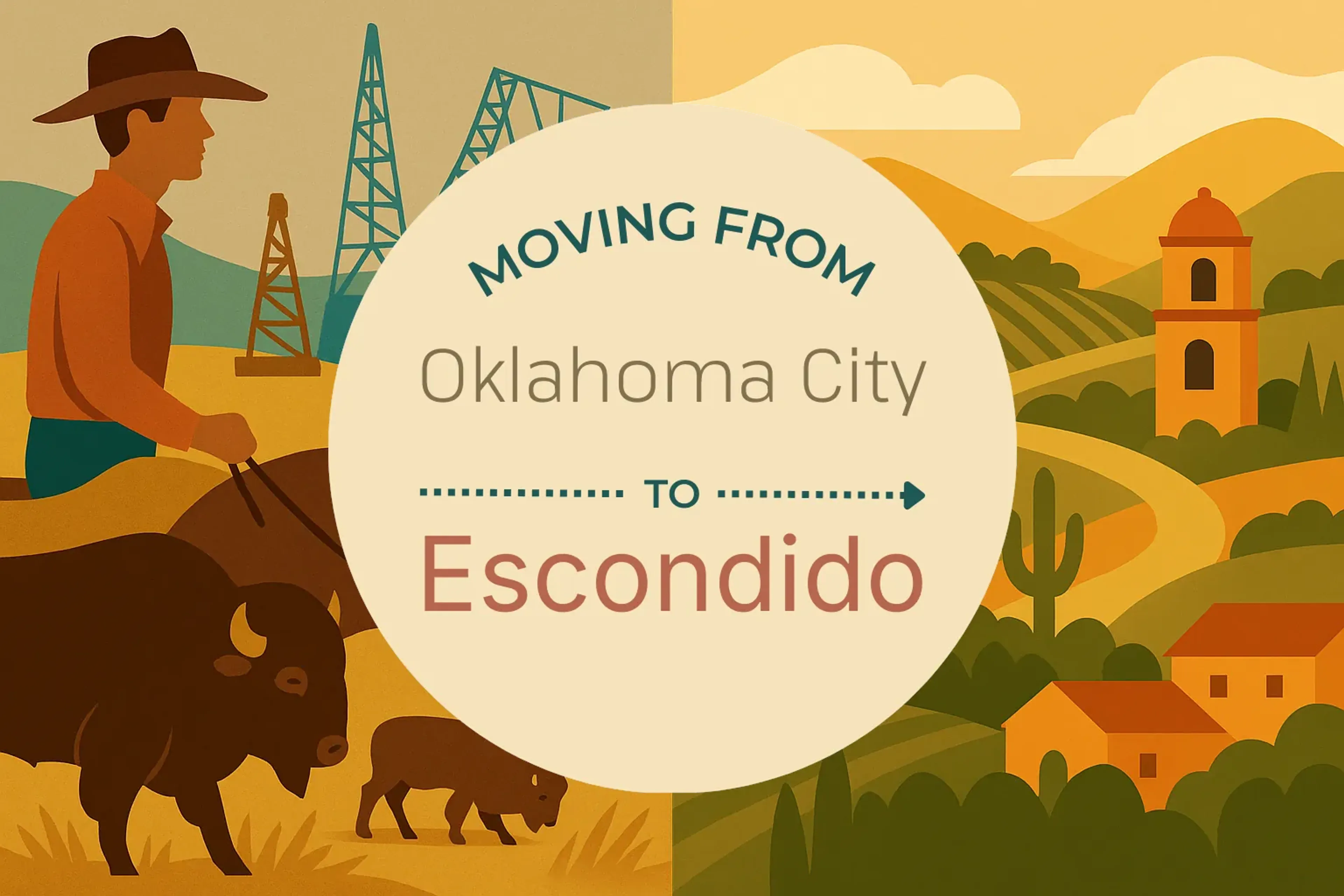 Side-by-side comparison of Oklahoma City to Escondido moving companies