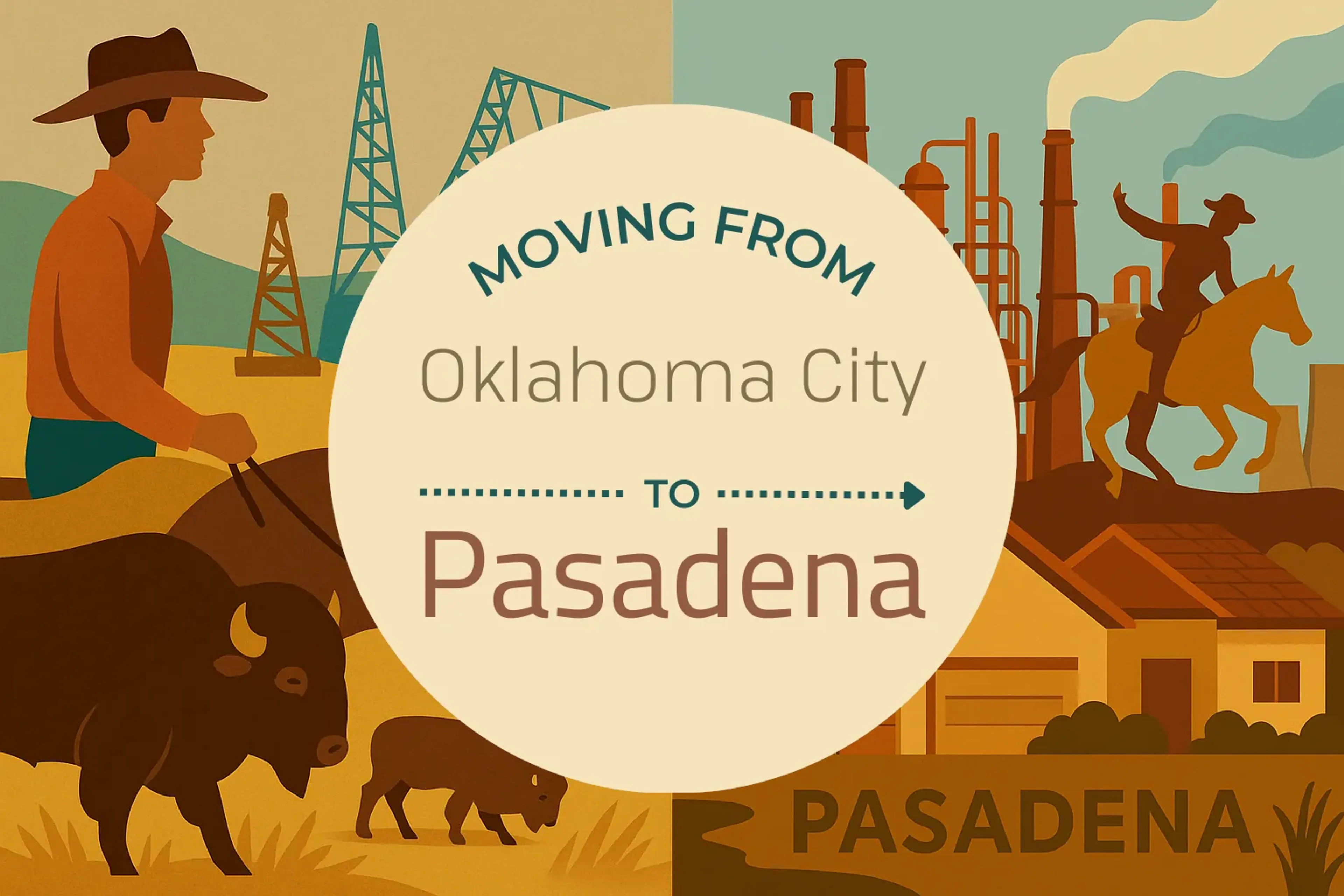 Side-by-side comparison of Oklahoma City to Pasadena moving companies