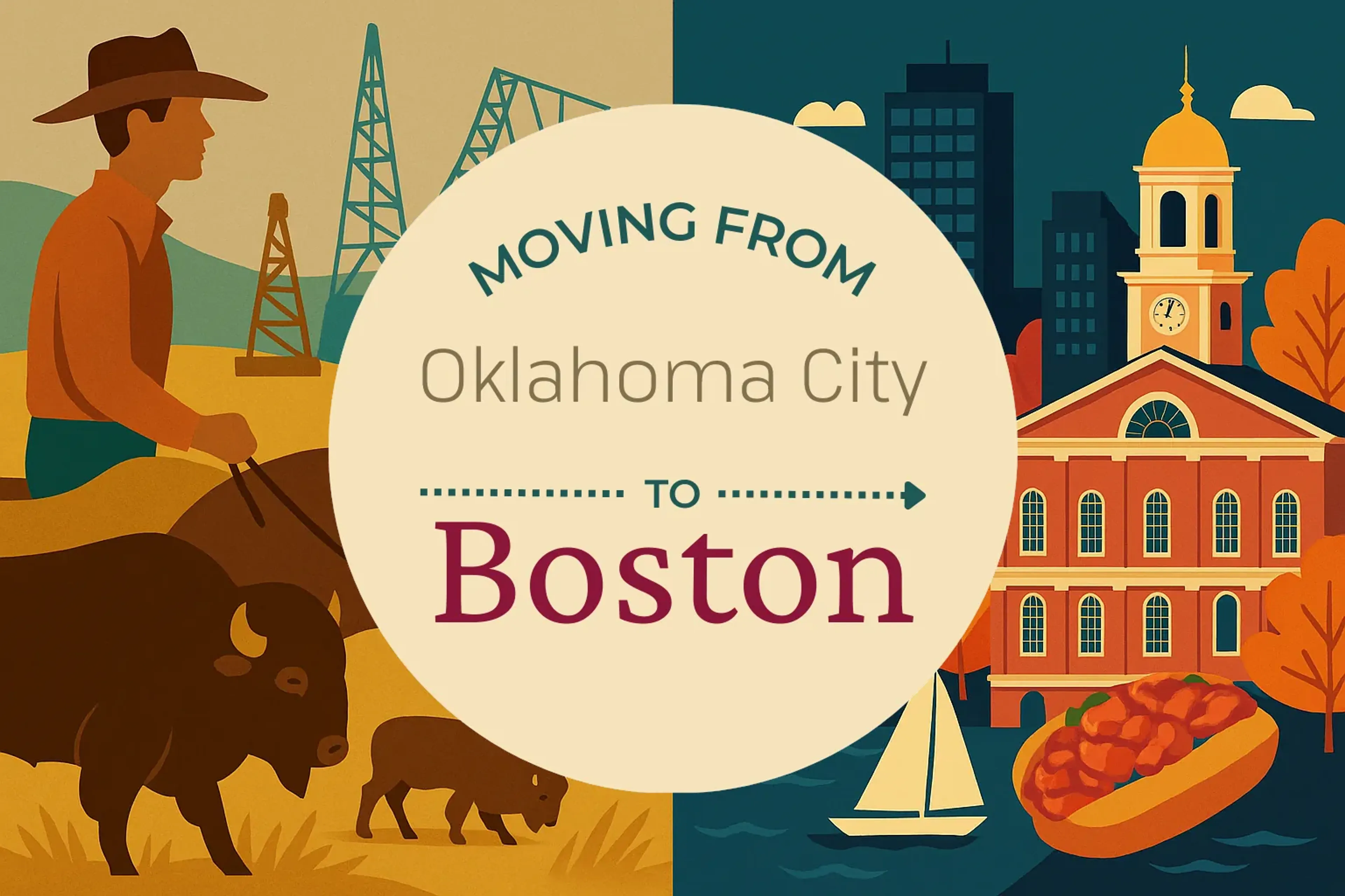 Side-by-side comparison of Oklahoma City to Boston moving companies