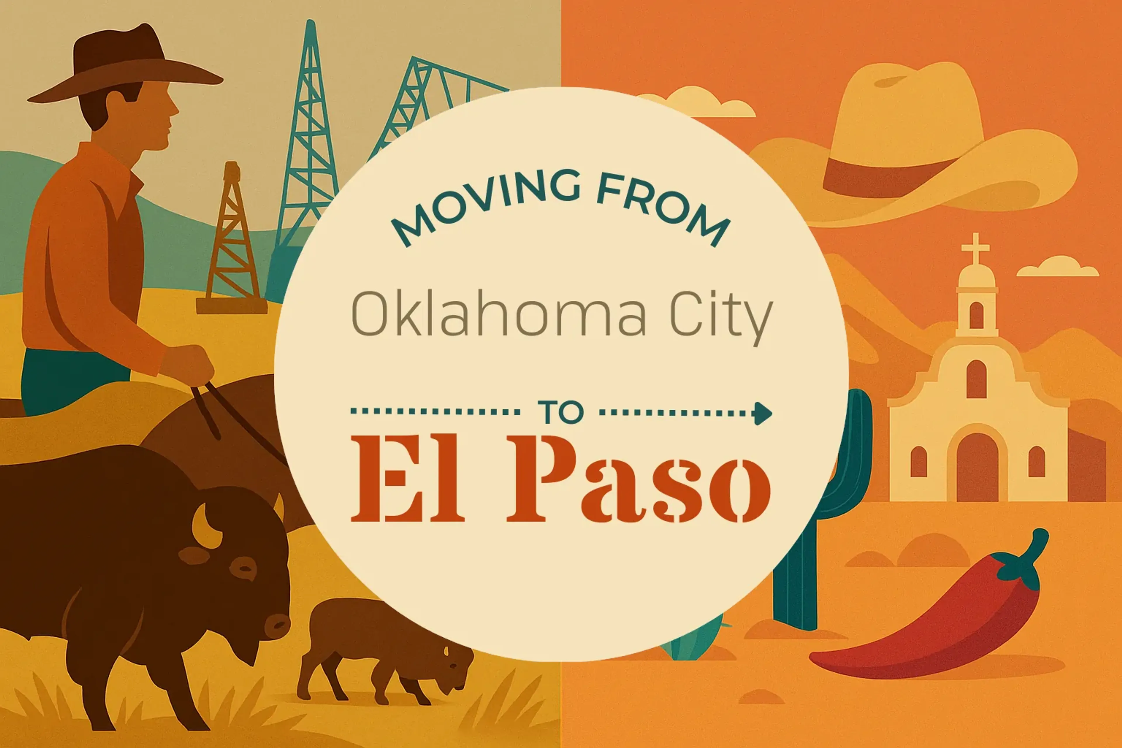 Side-by-side comparison of Oklahoma City to El Paso moving companies
