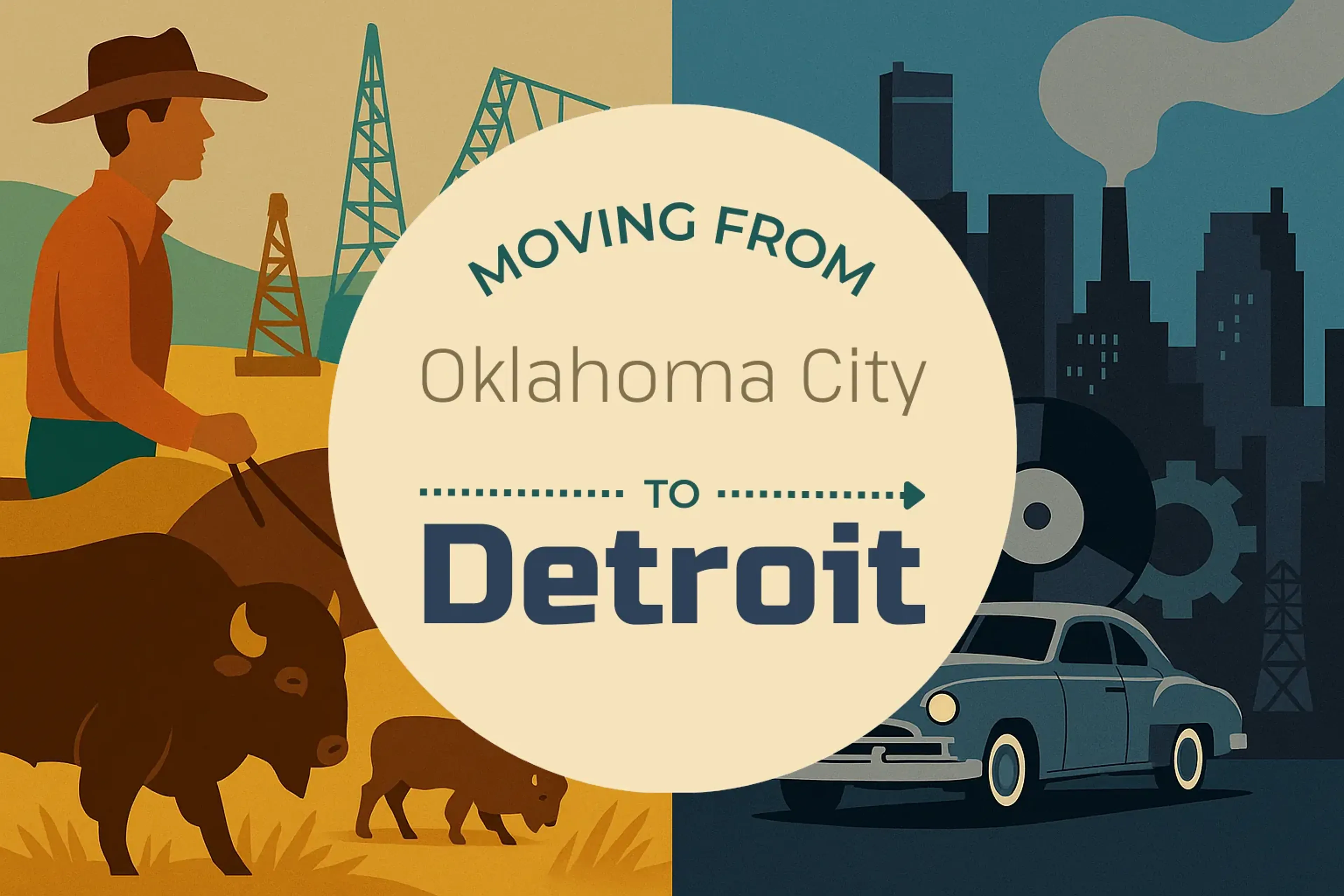 Side-by-side comparison of Oklahoma City to Detroit moving companies